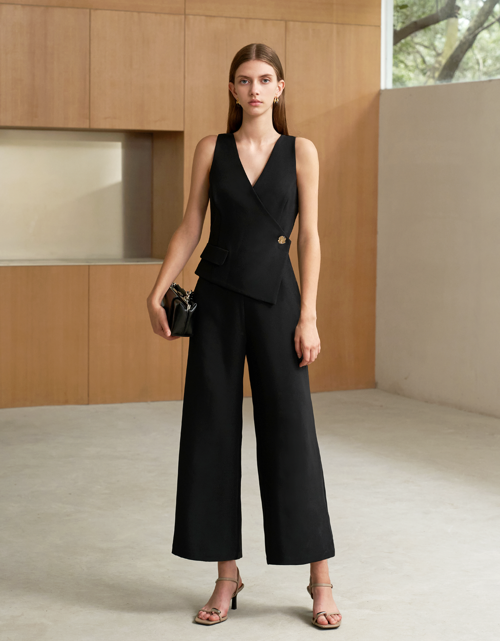 Asymmetric Wrap Front Jumpsuit
