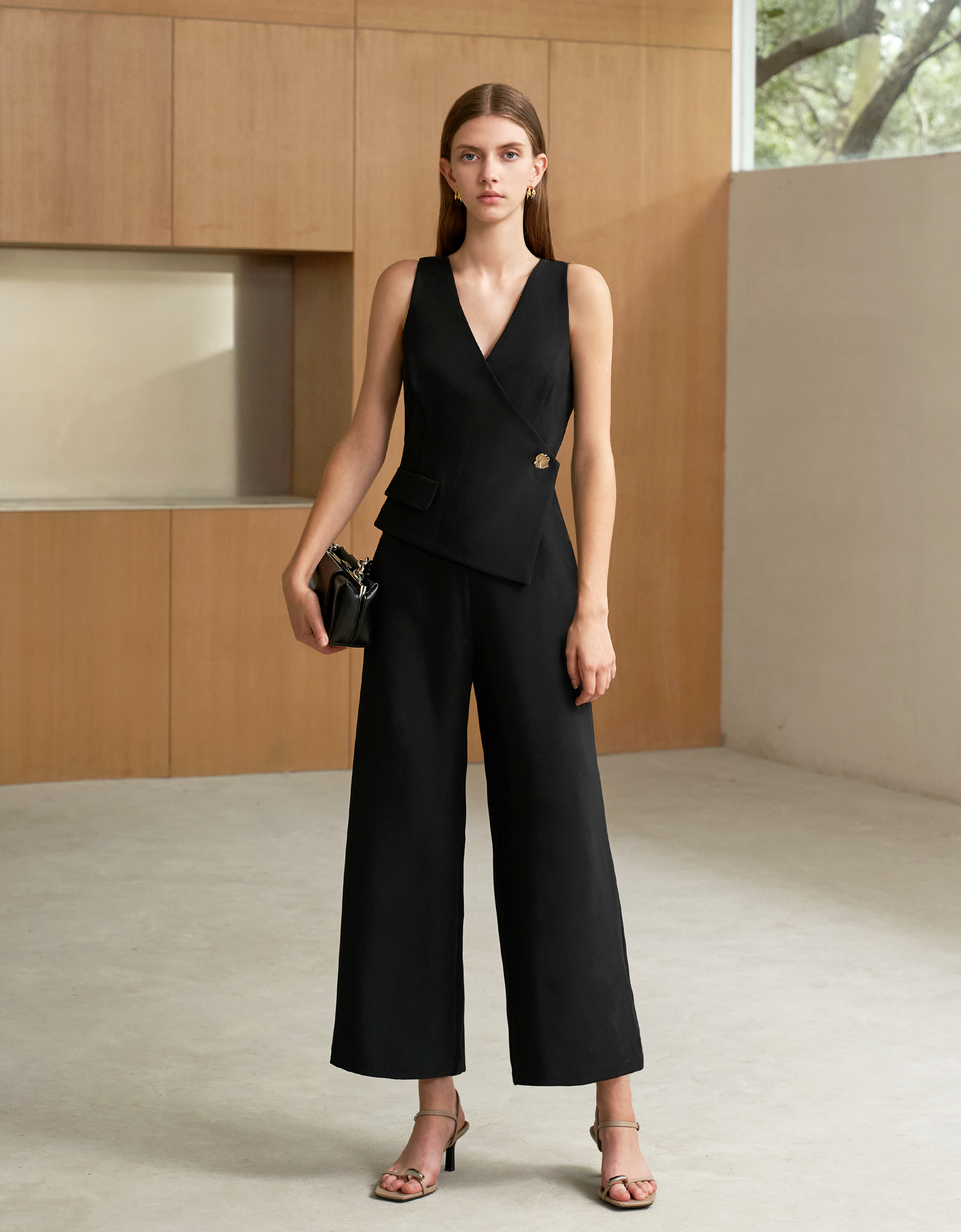 Asymmetric Wrap Front Jumpsuit
