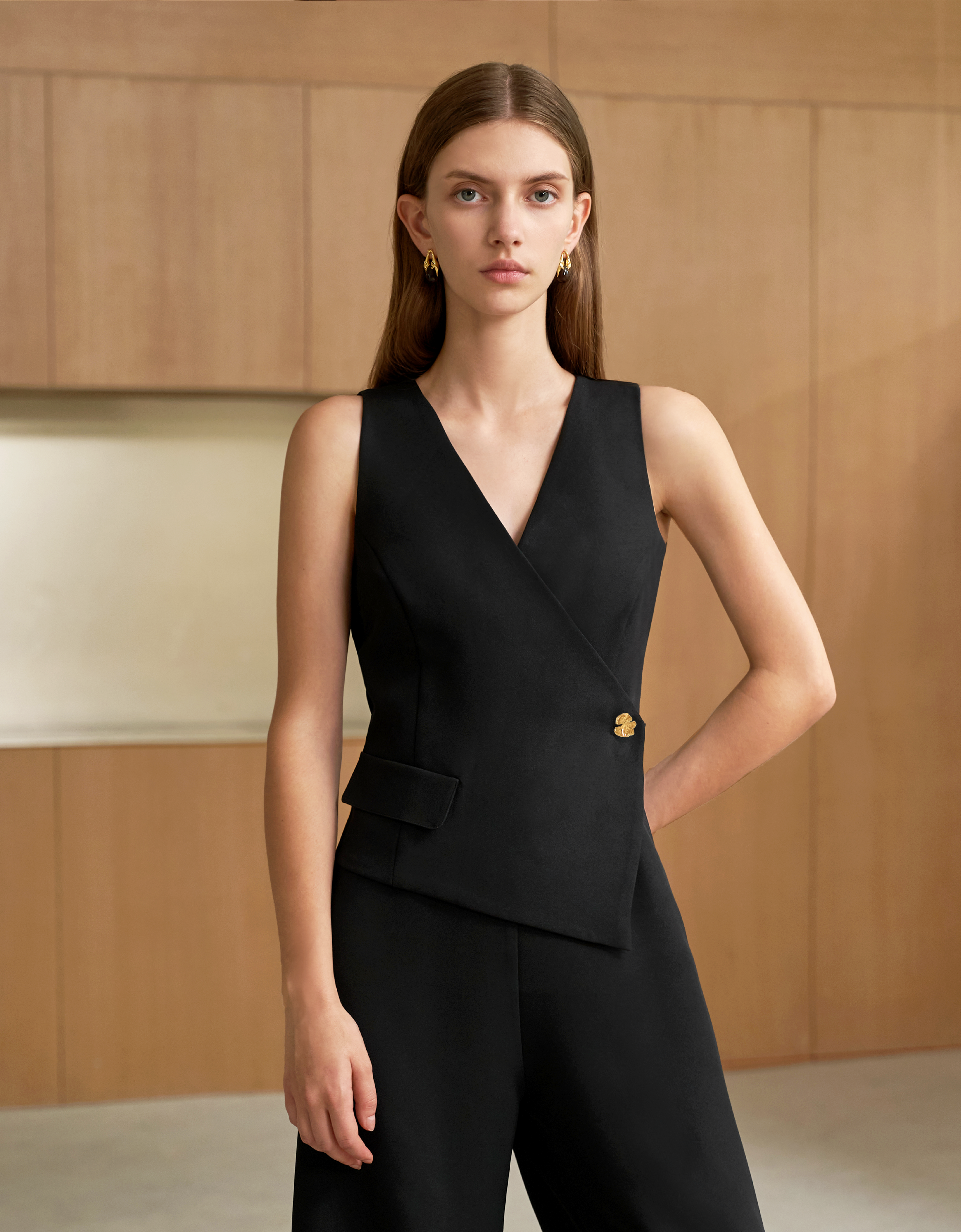 Asymmetric Wrap Front Jumpsuit