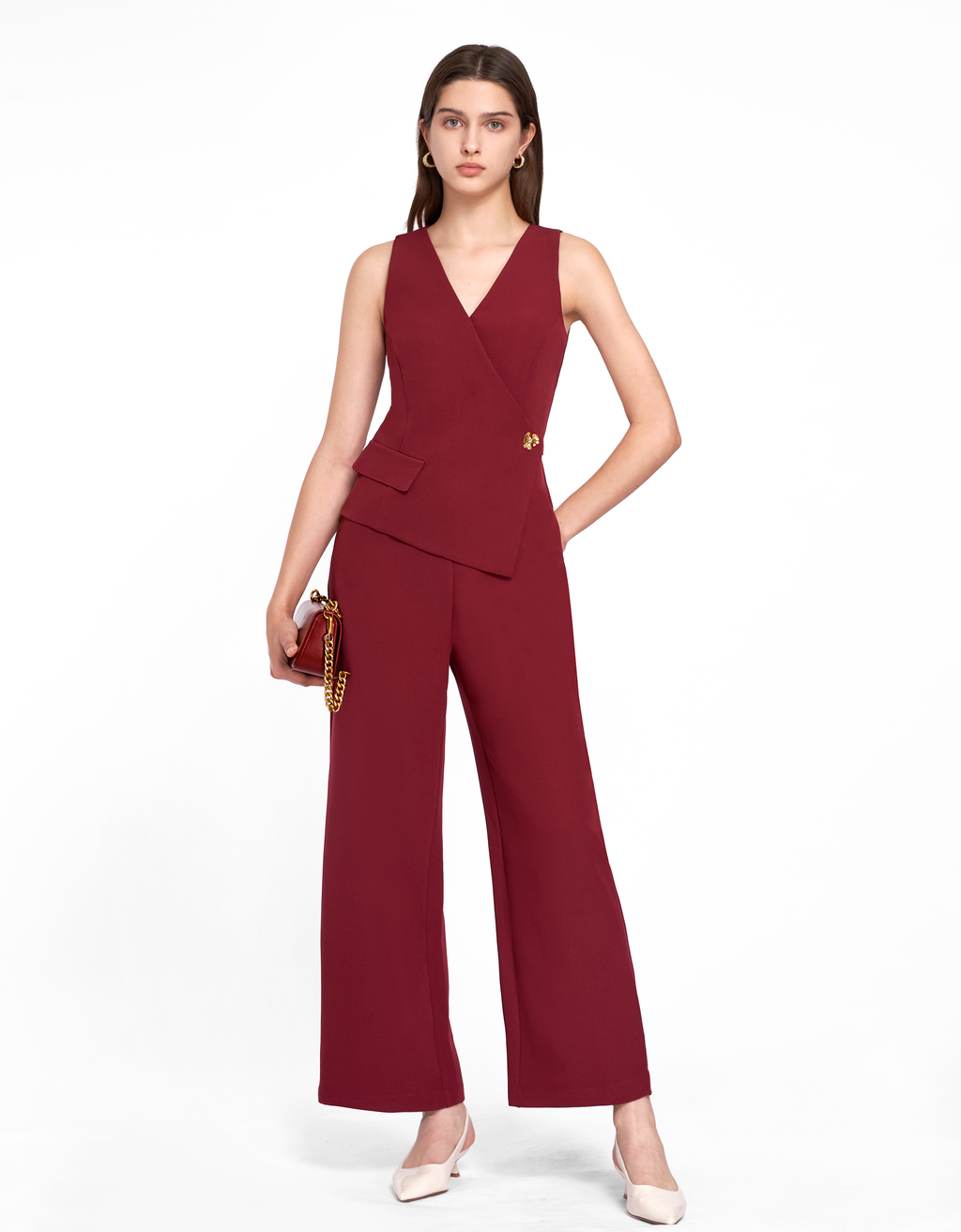 Asymmetric Wrap Front Jumpsuit