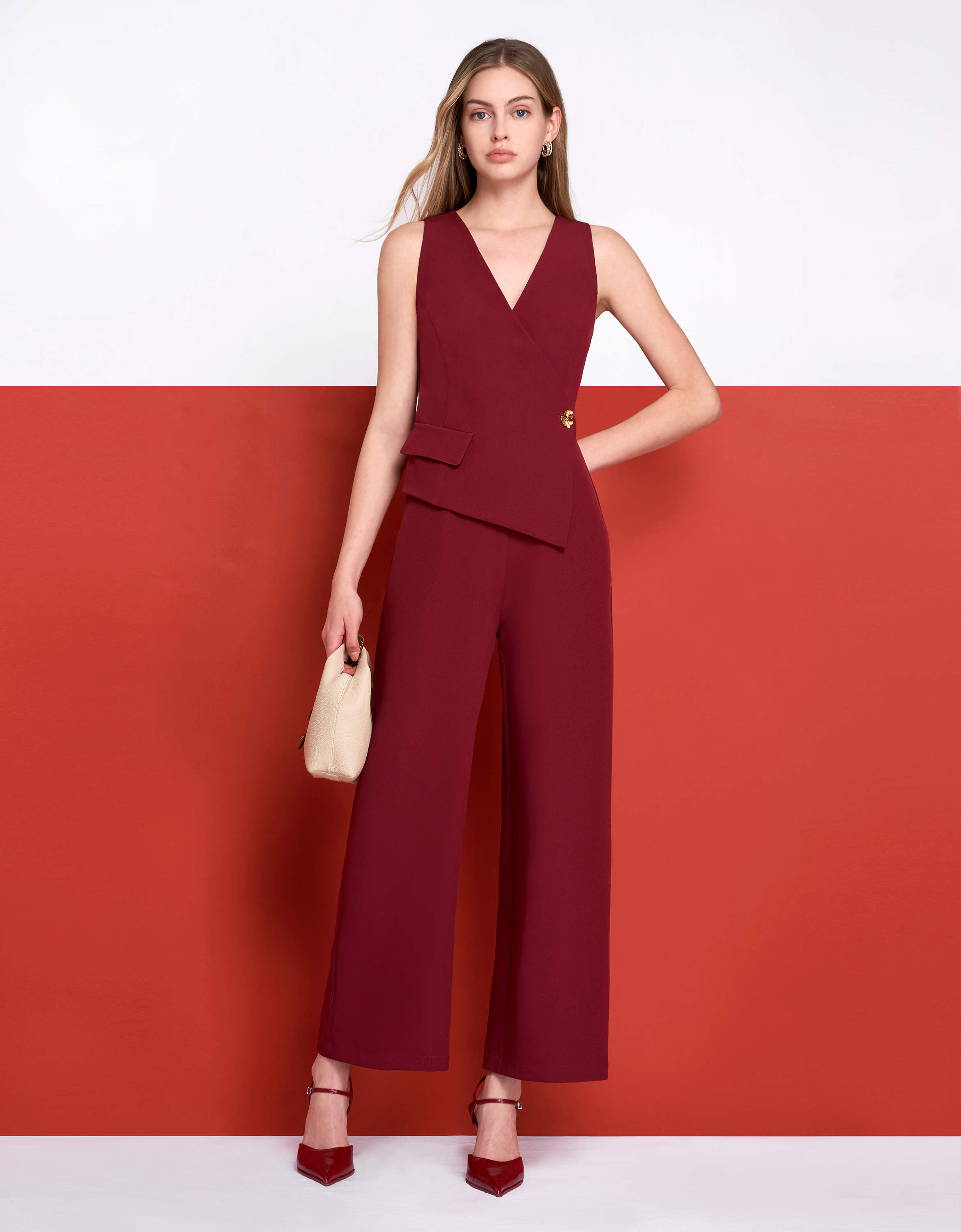 Asymmetric Wrap Front Jumpsuit