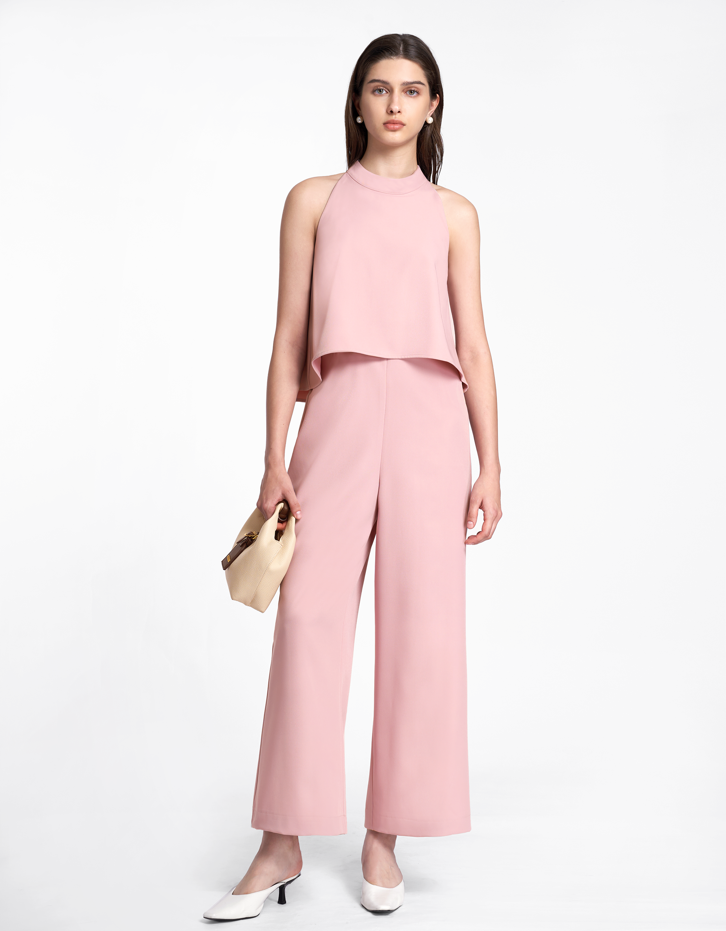 Halter Neck Layered Jumpsuit