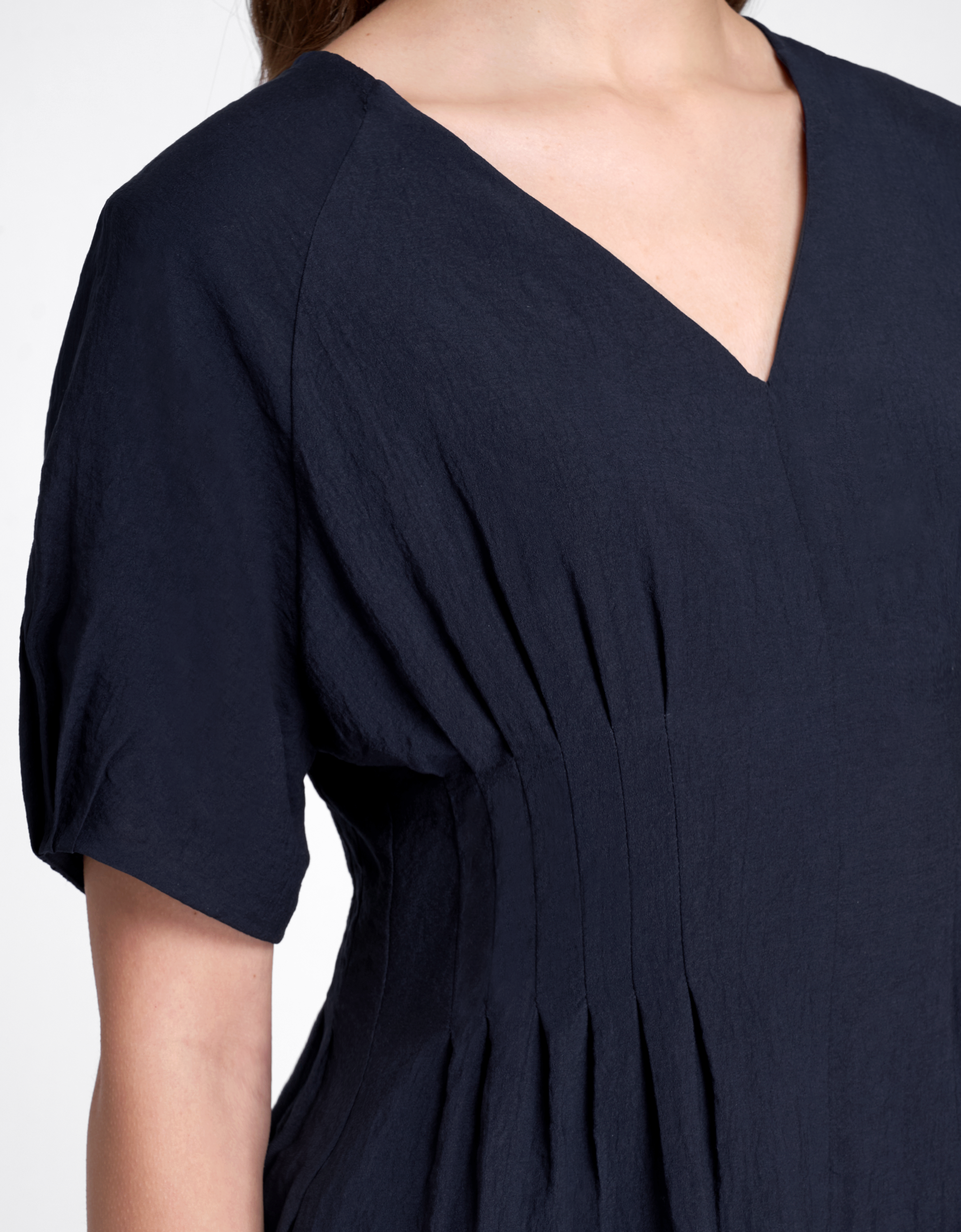 V-neck Pleated Waist Romper