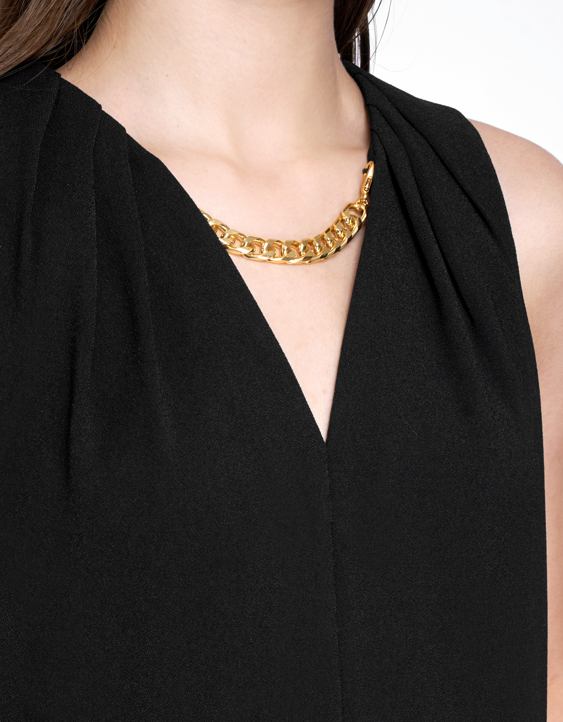 Chain-embellished V-neck Jumpsuit