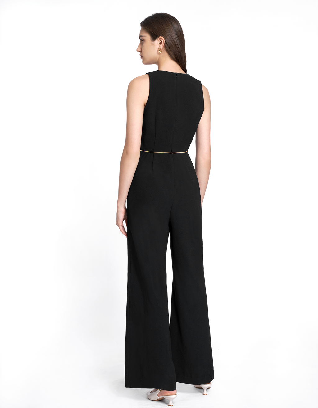 Chain-embellished V-neck Jumpsuit