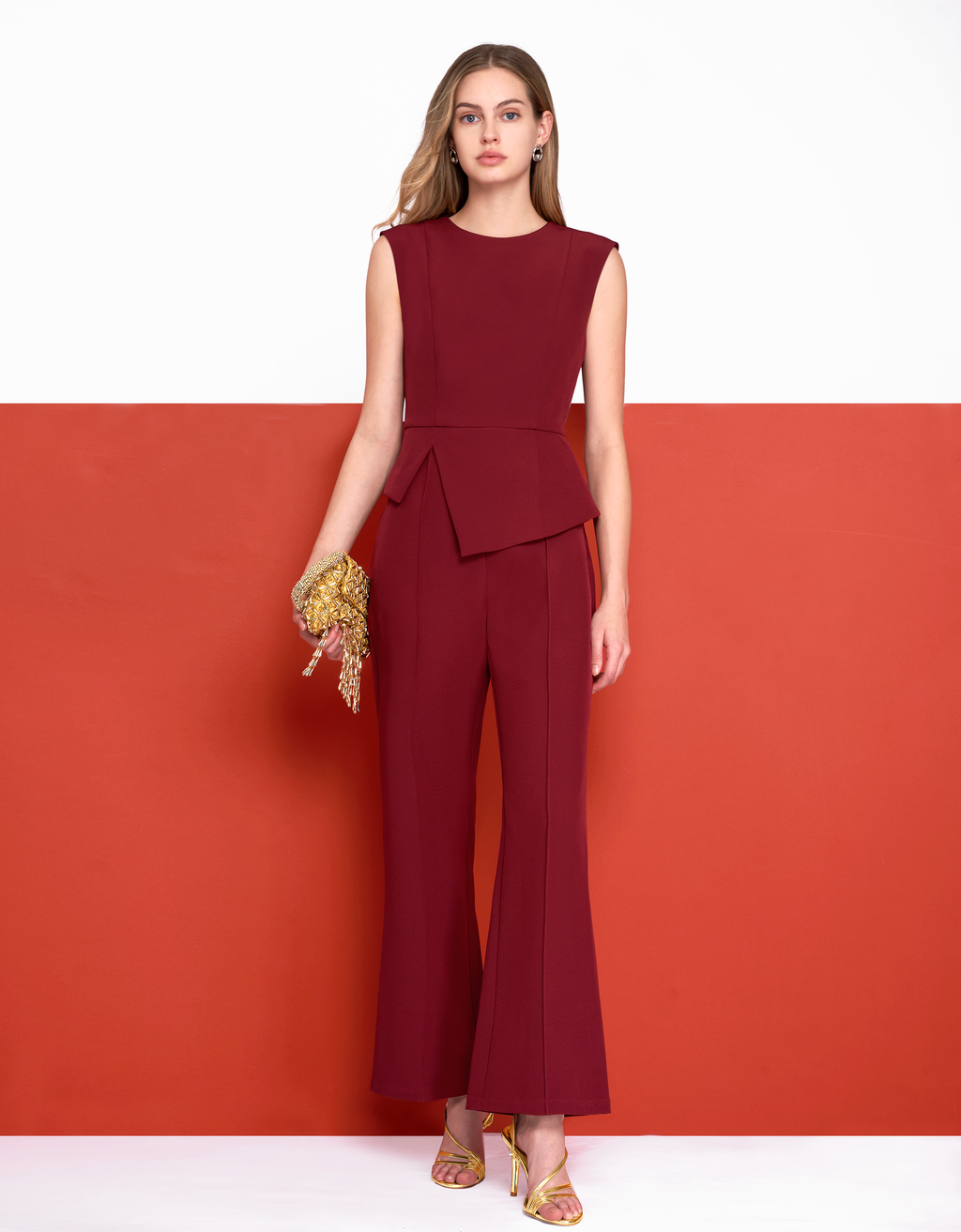 Faux Two-piece High Waist Jumpsuit