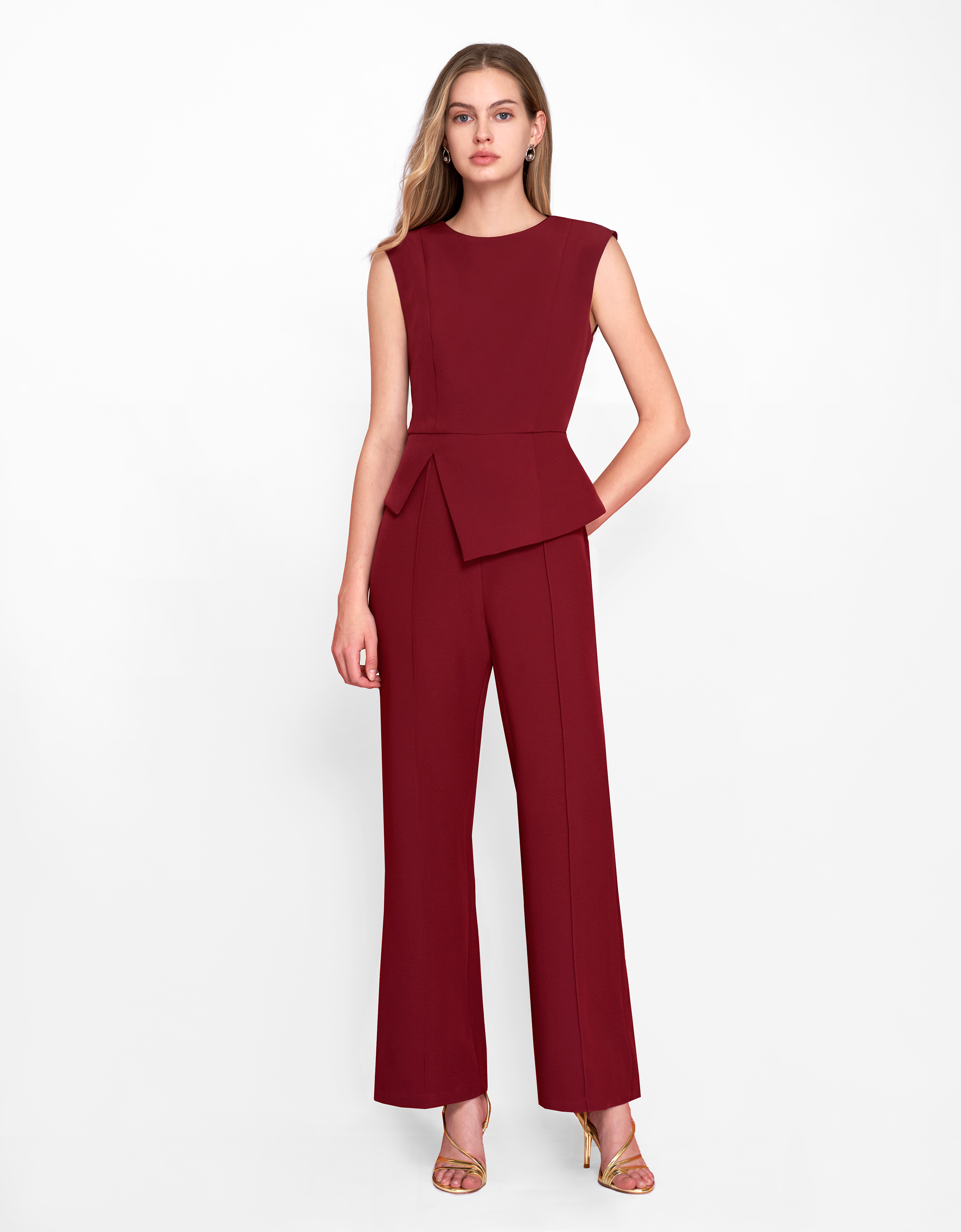 Faux Two-piece High Waist Jumpsuit