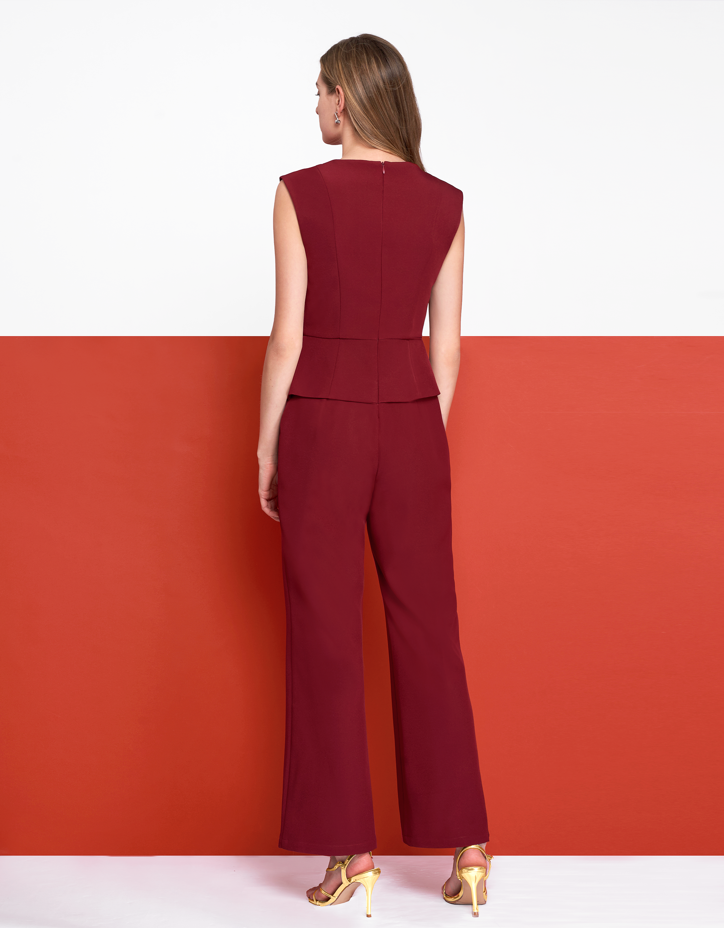 Faux Two-piece High Waist Jumpsuit