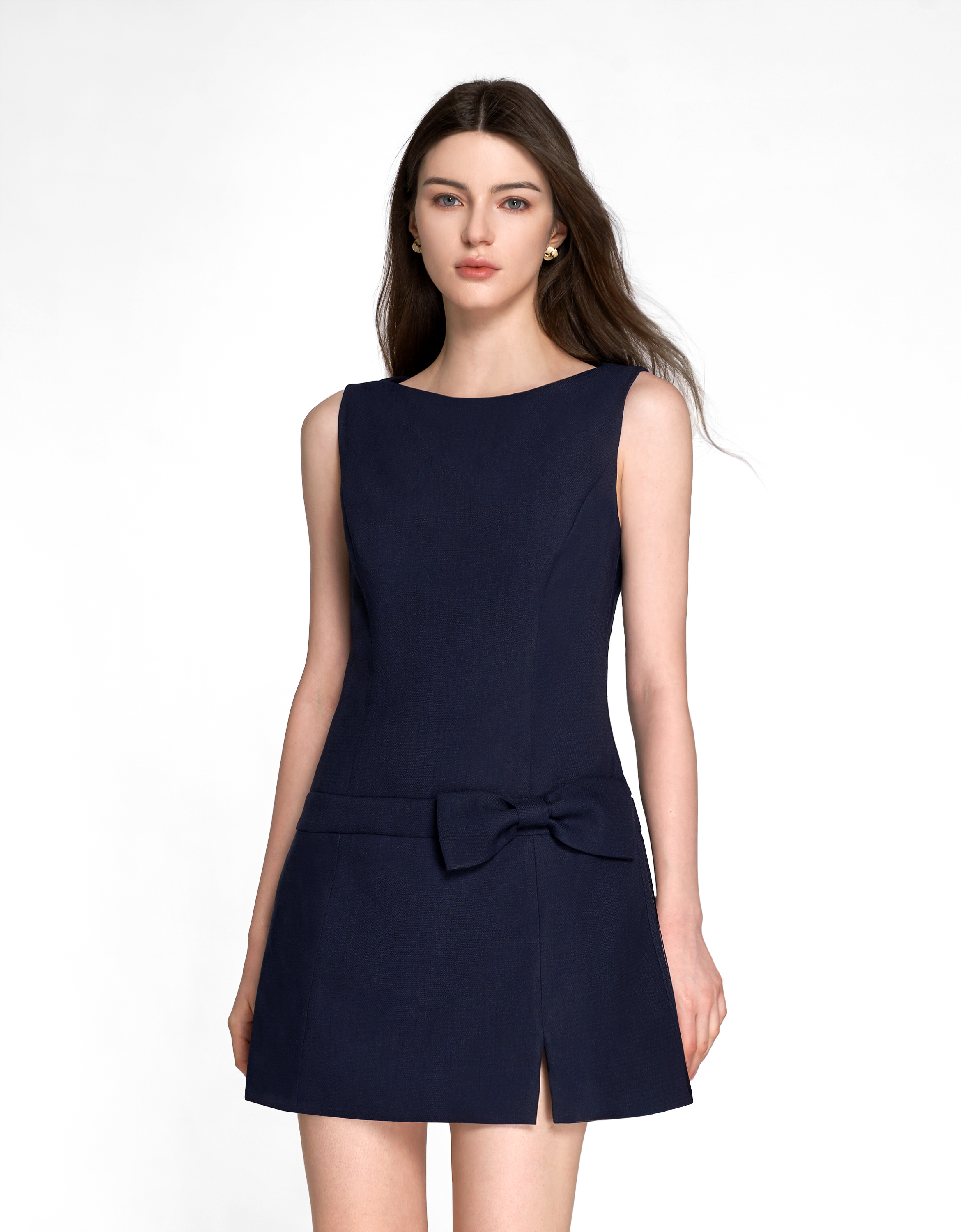 Boat Neck Drop Waist Skirt Romper
