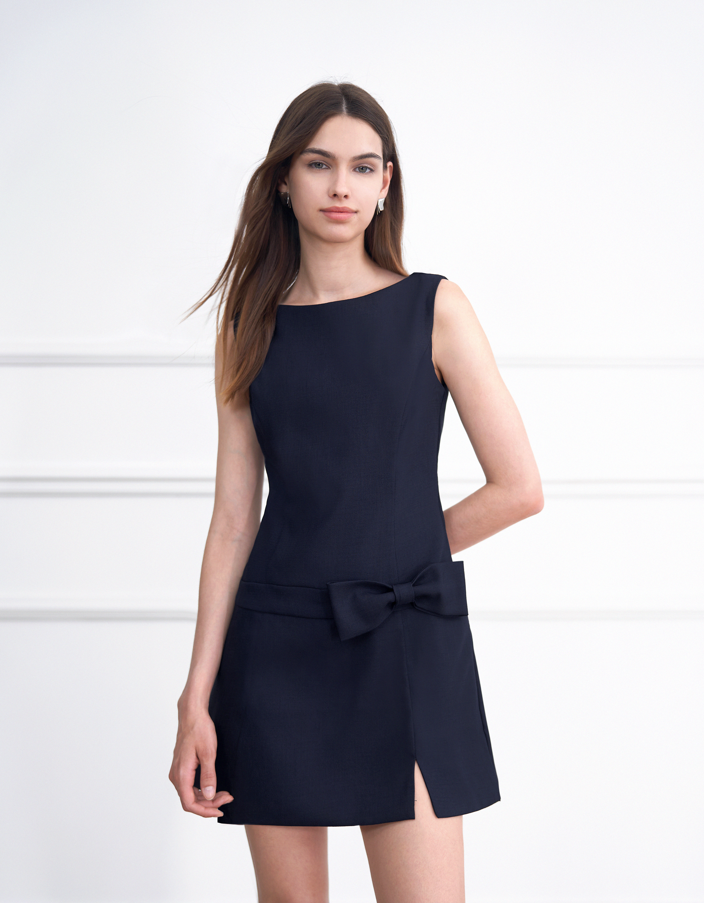Boat Neck Drop Waist Skirt Romper