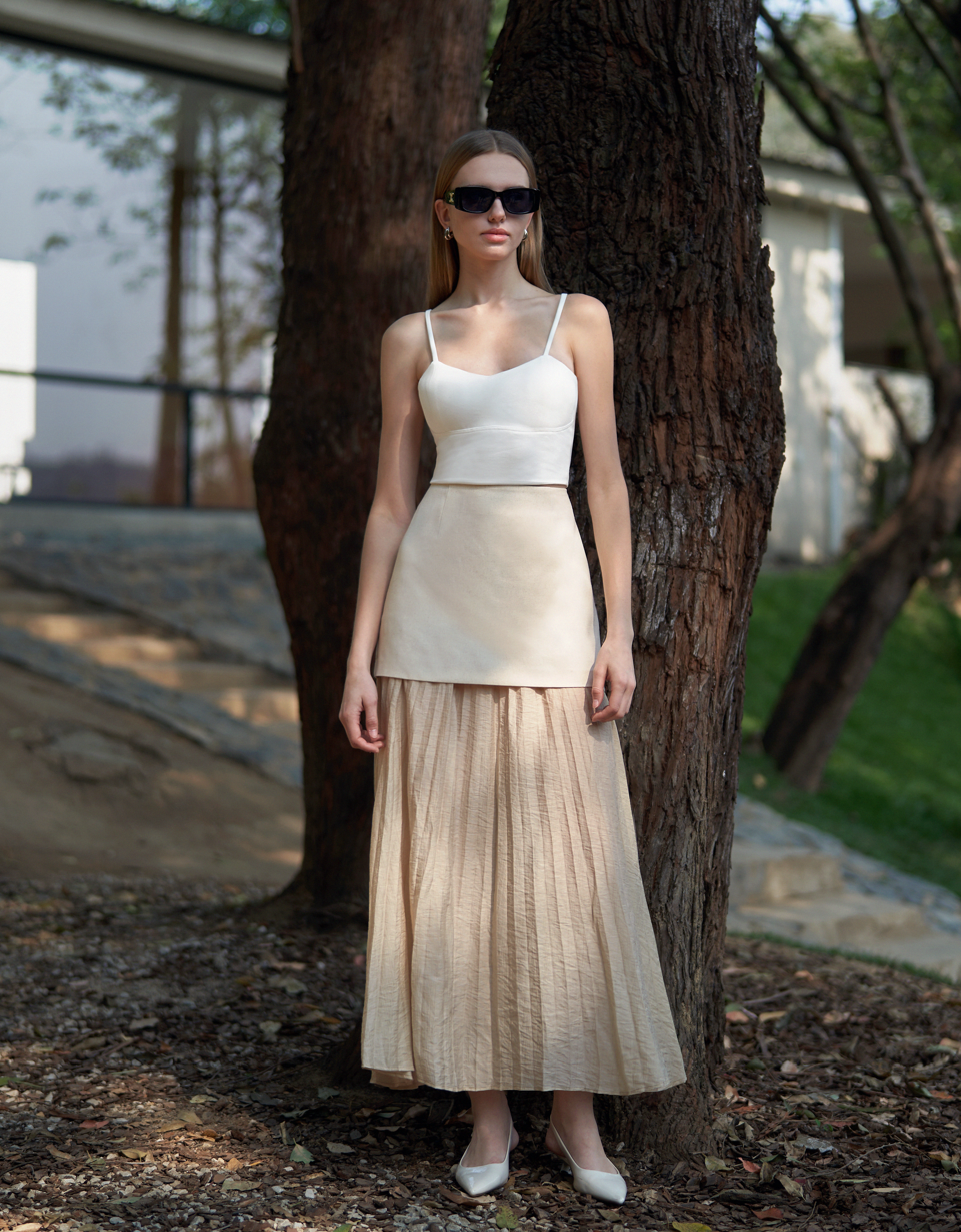Pleated Maxi Skirt