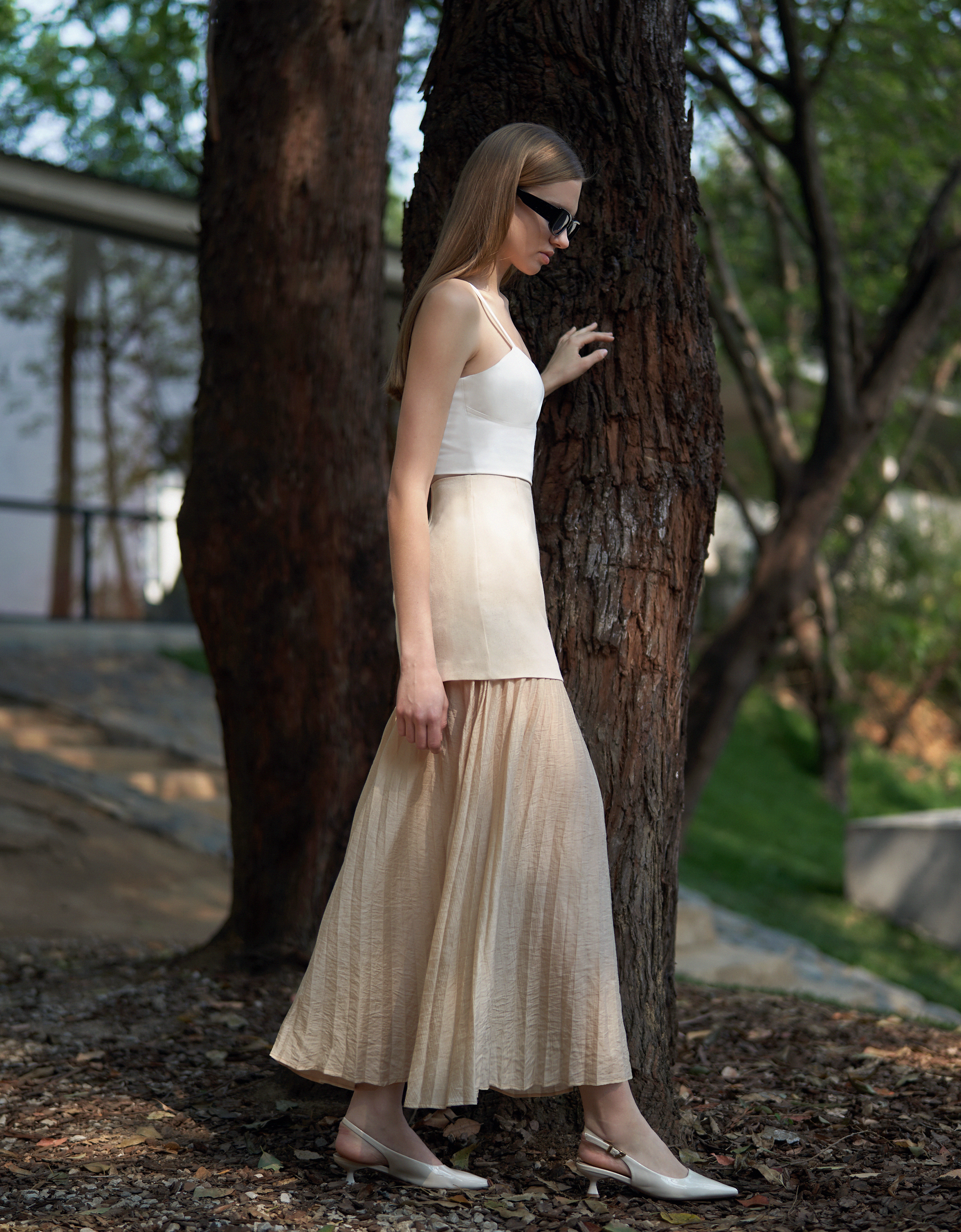 Pleated Maxi Skirt