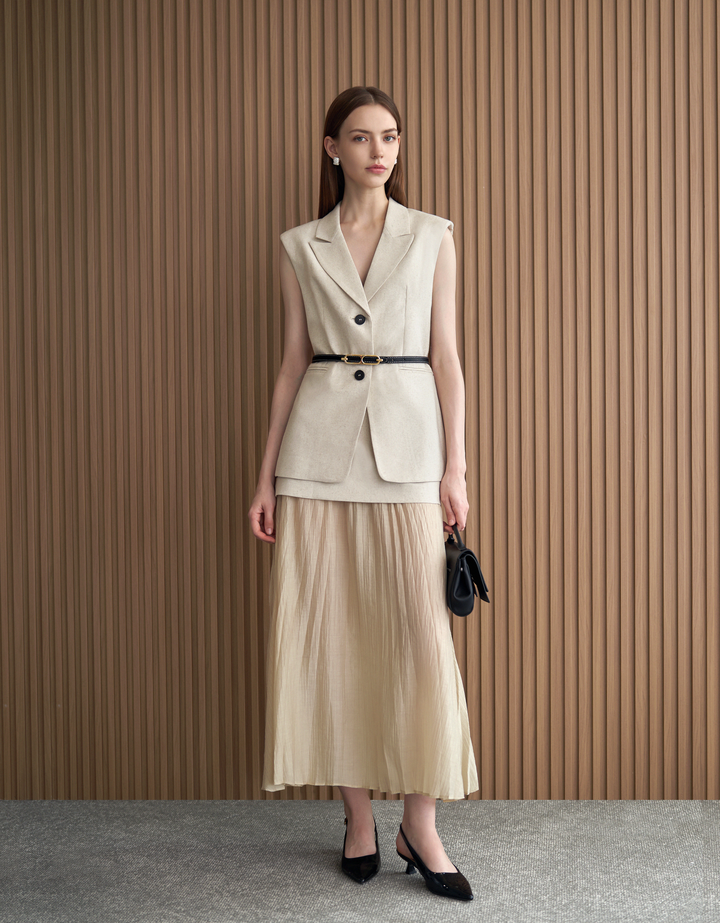 Pleated Maxi Skirt