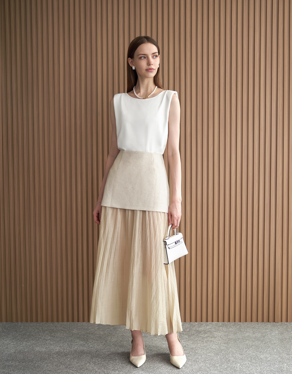 Pleated Maxi Skirt