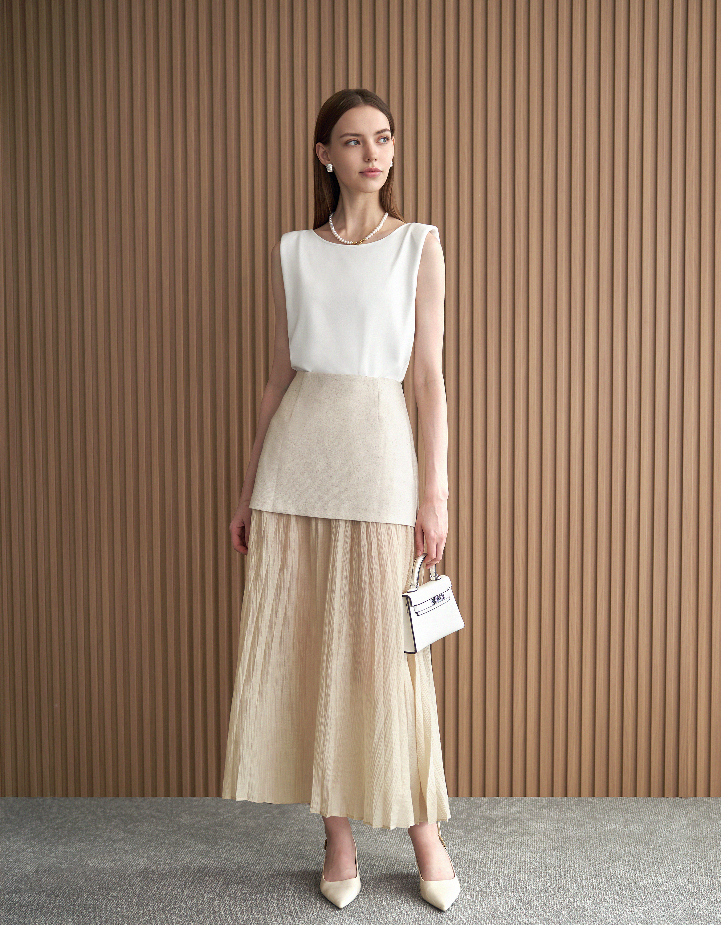 Pleated Maxi Skirt