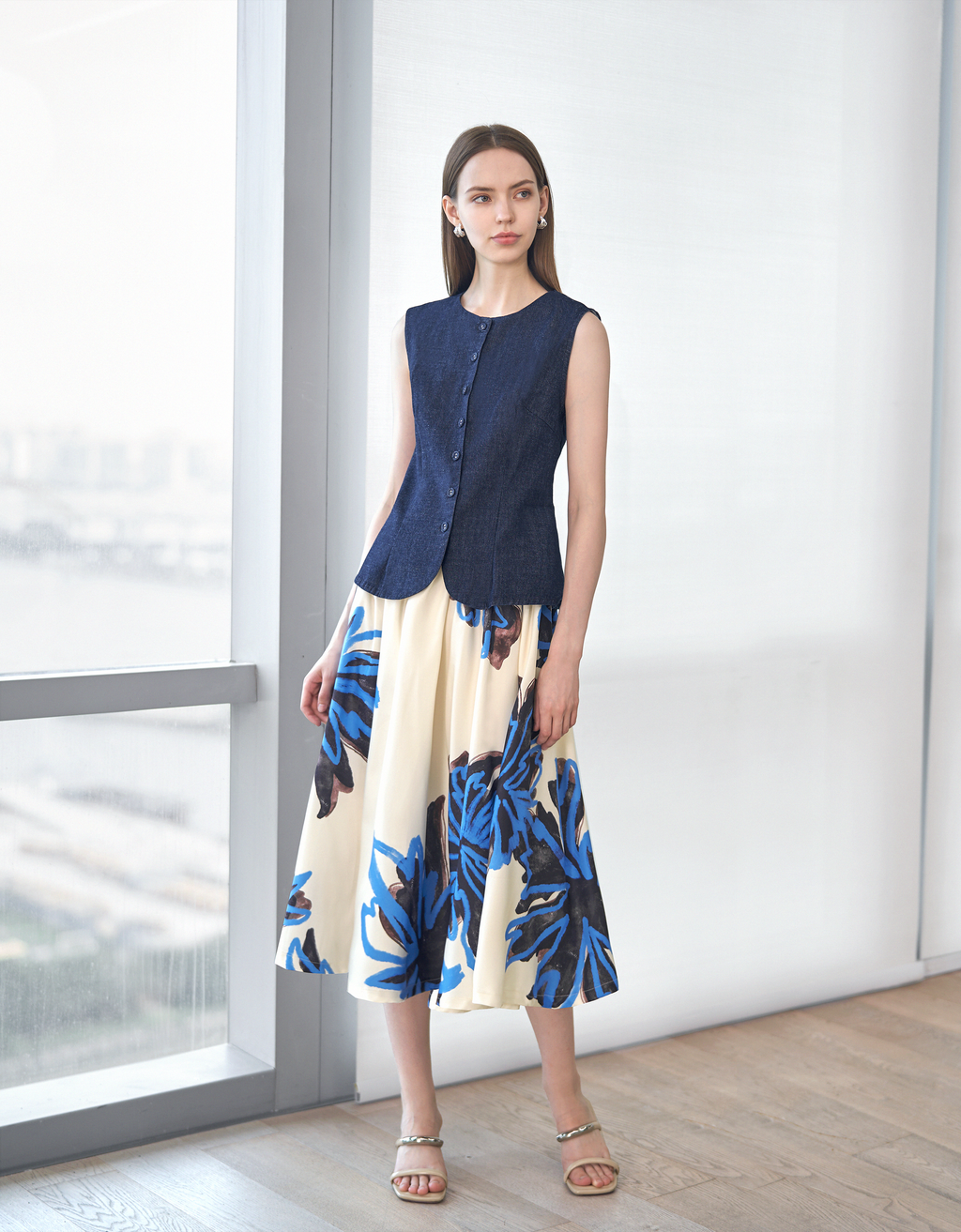 Floral Print A-line Skirt