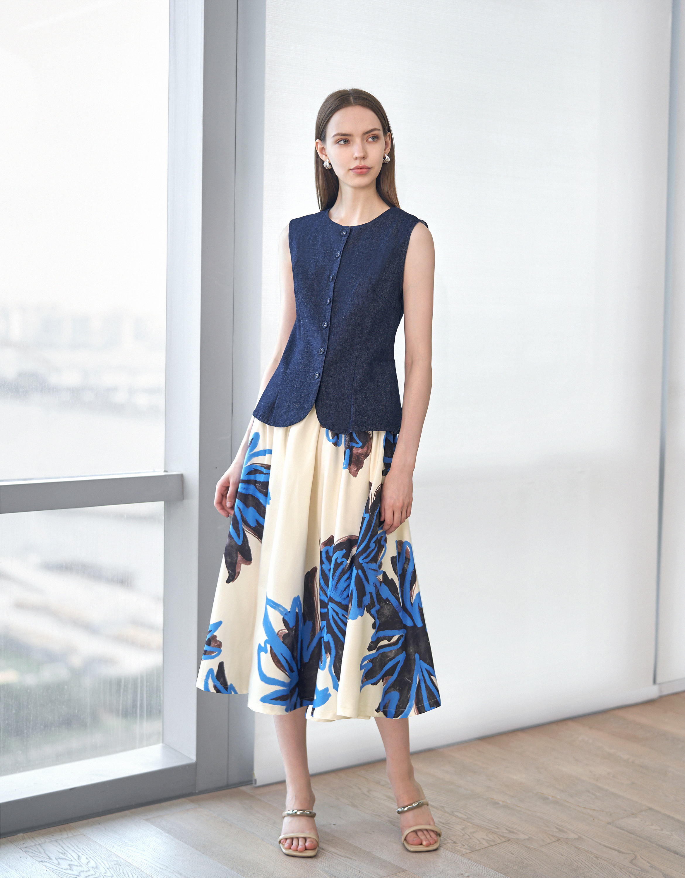 Floral Print A-line Skirt