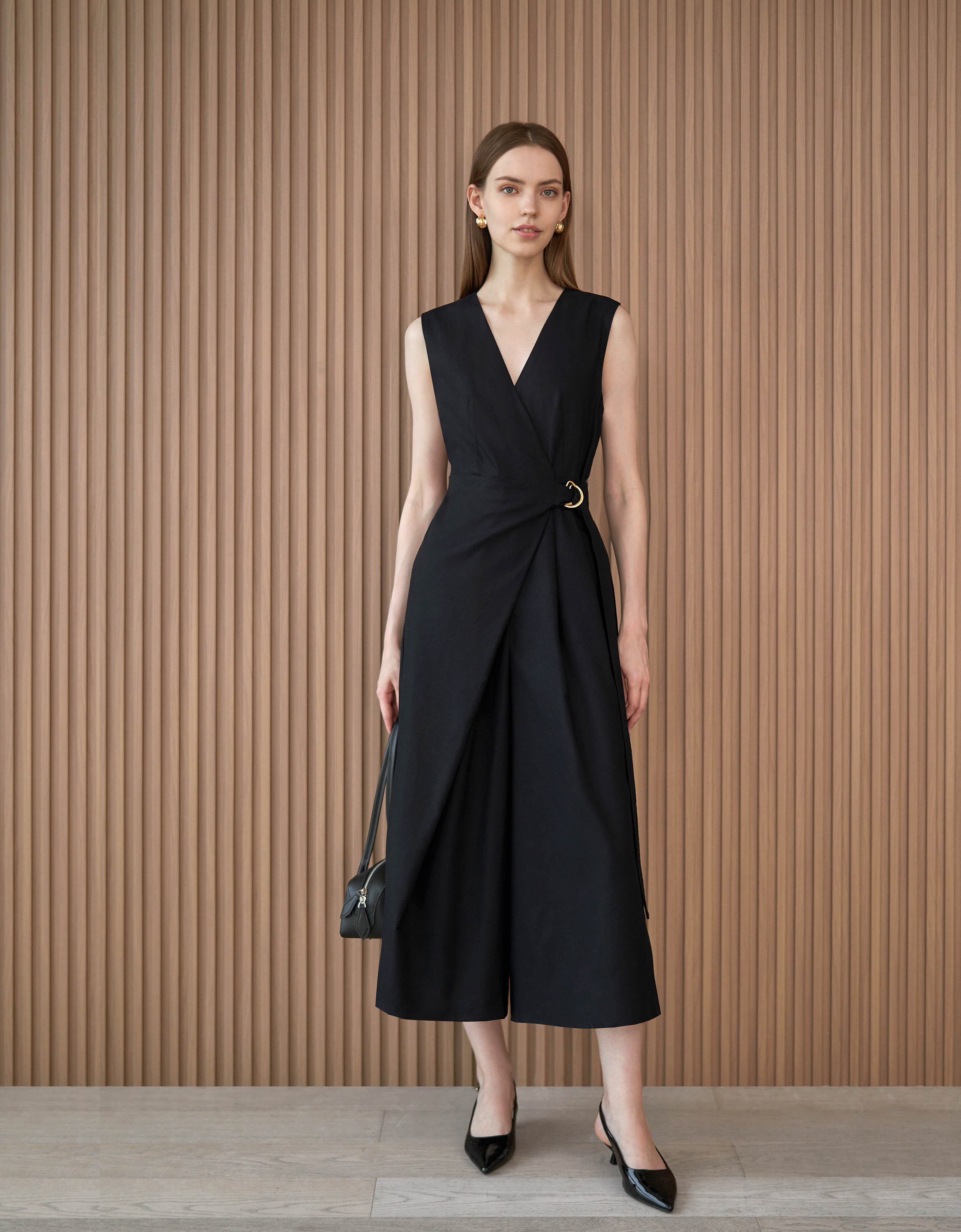 V-neck Wrap Jumpsuit