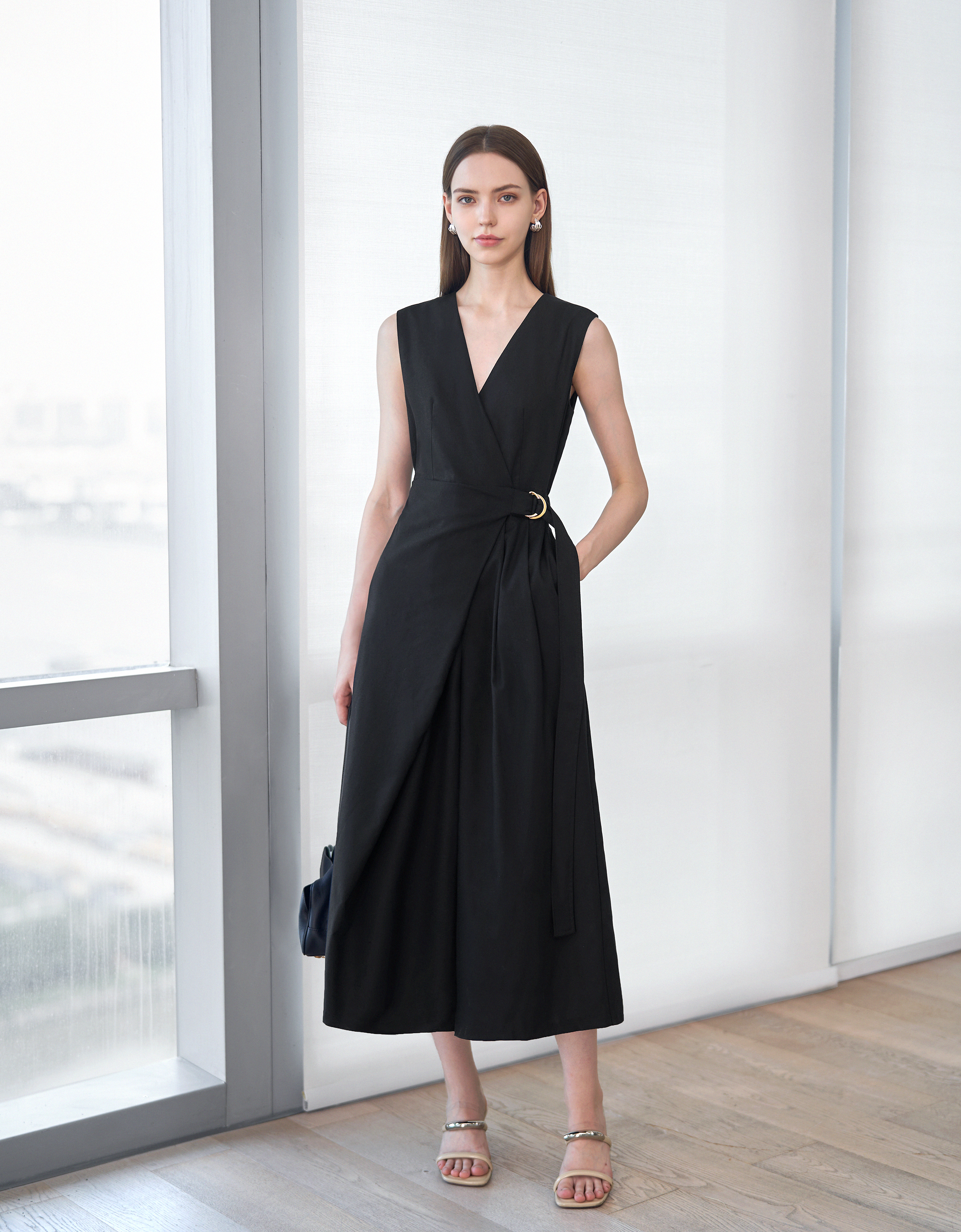V-neck Wrap Jumpsuit
