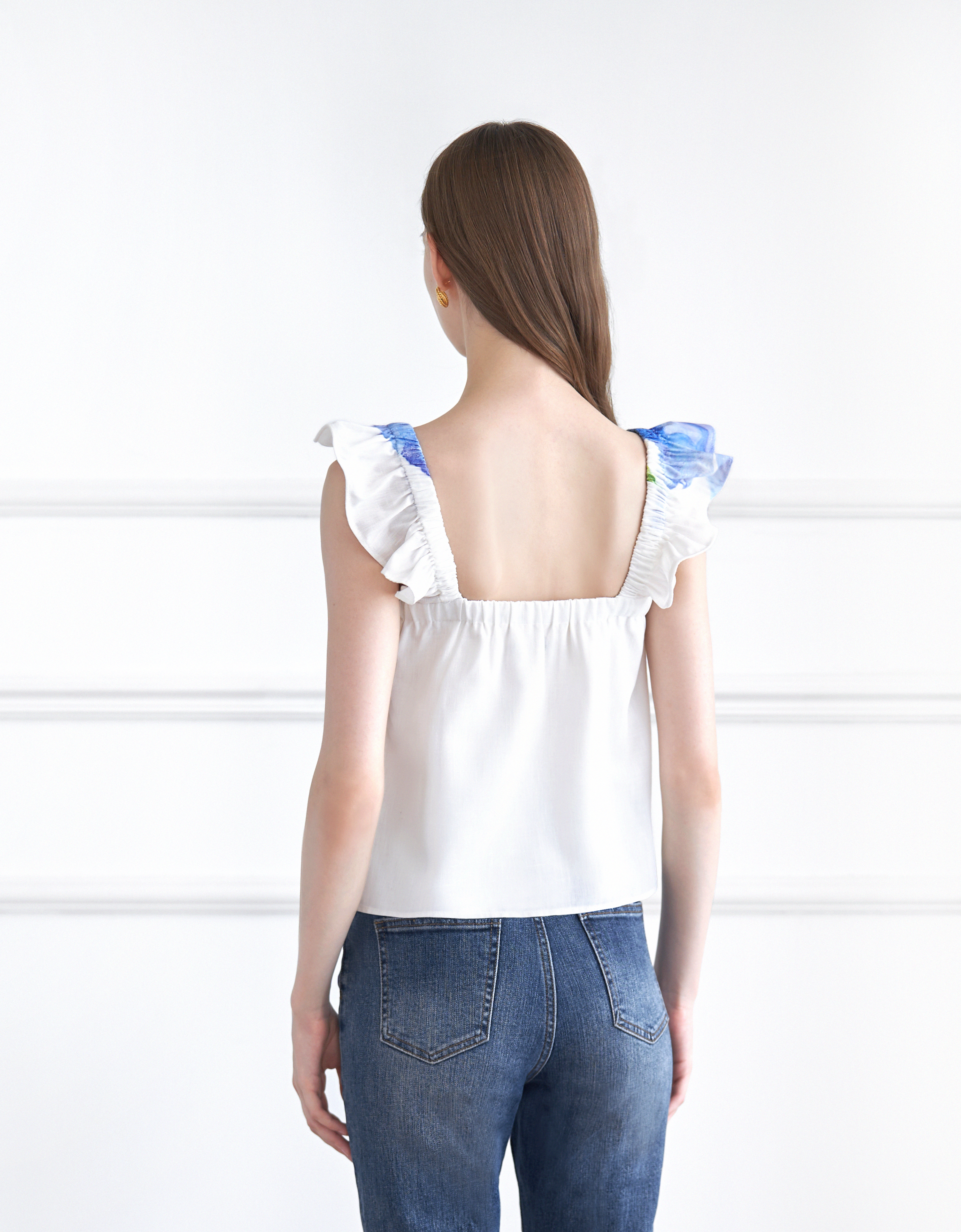 Floral Print Flared Sleeve Top