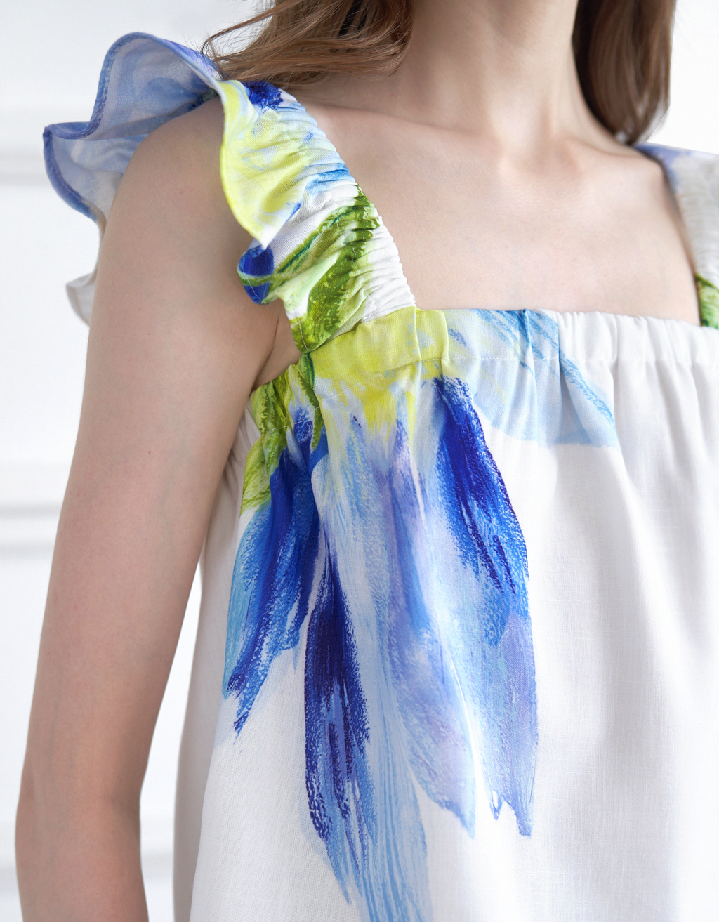 Floral Print Flared Sleeve Top
