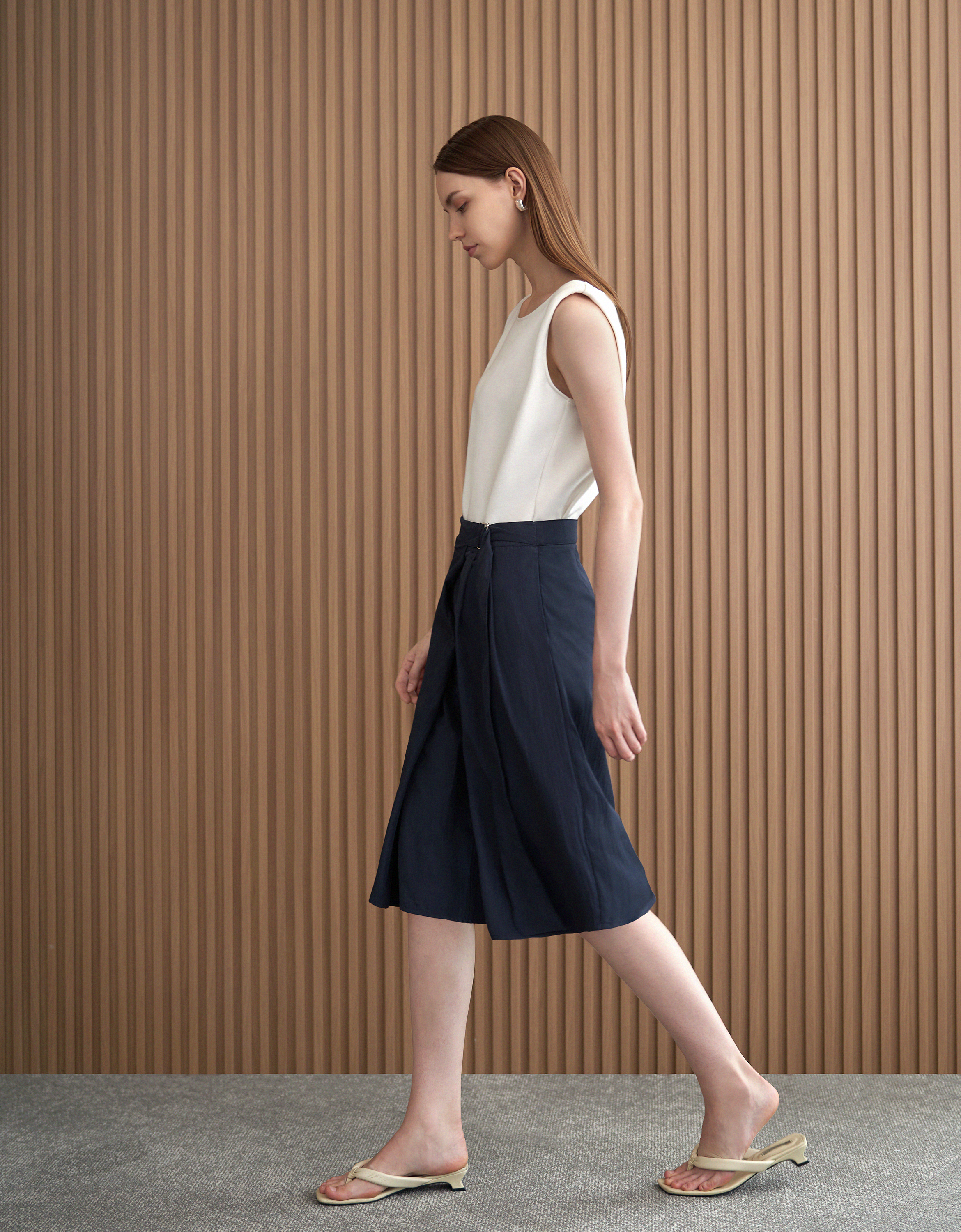 Asymmetric Wrap Bermuda Shorts