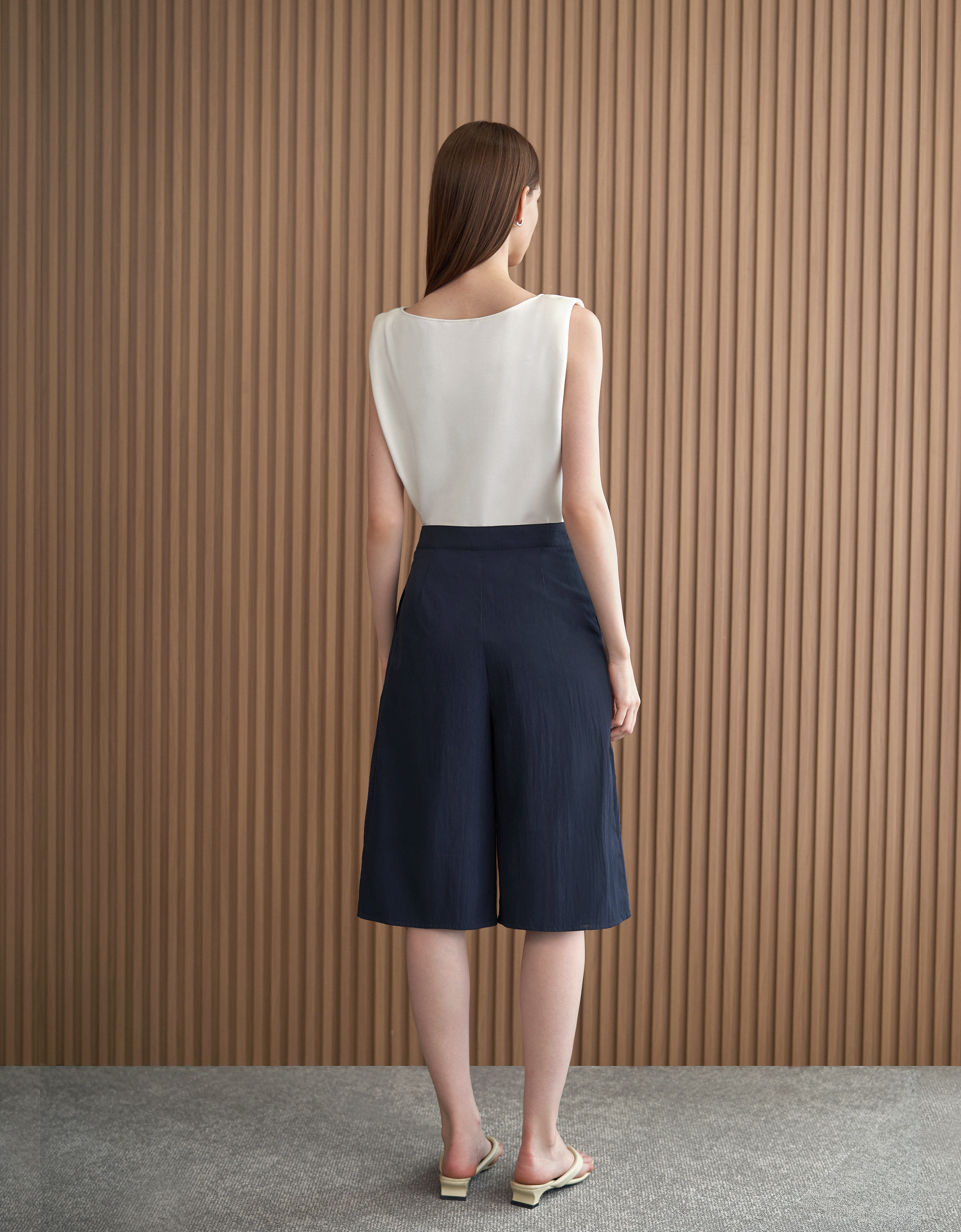 Asymmetric Wrap Bermuda Shorts