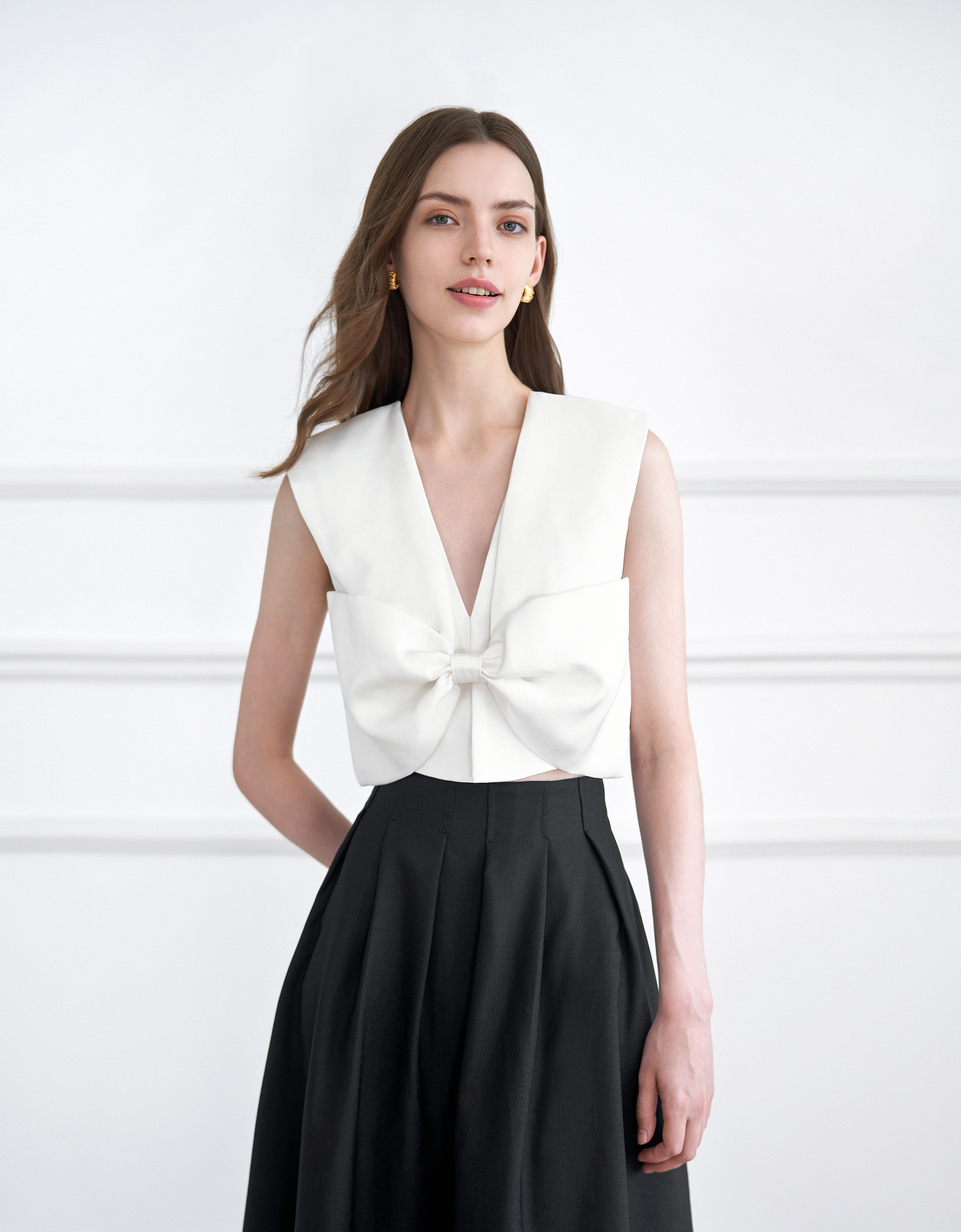 Bow Front Sleeveless Top