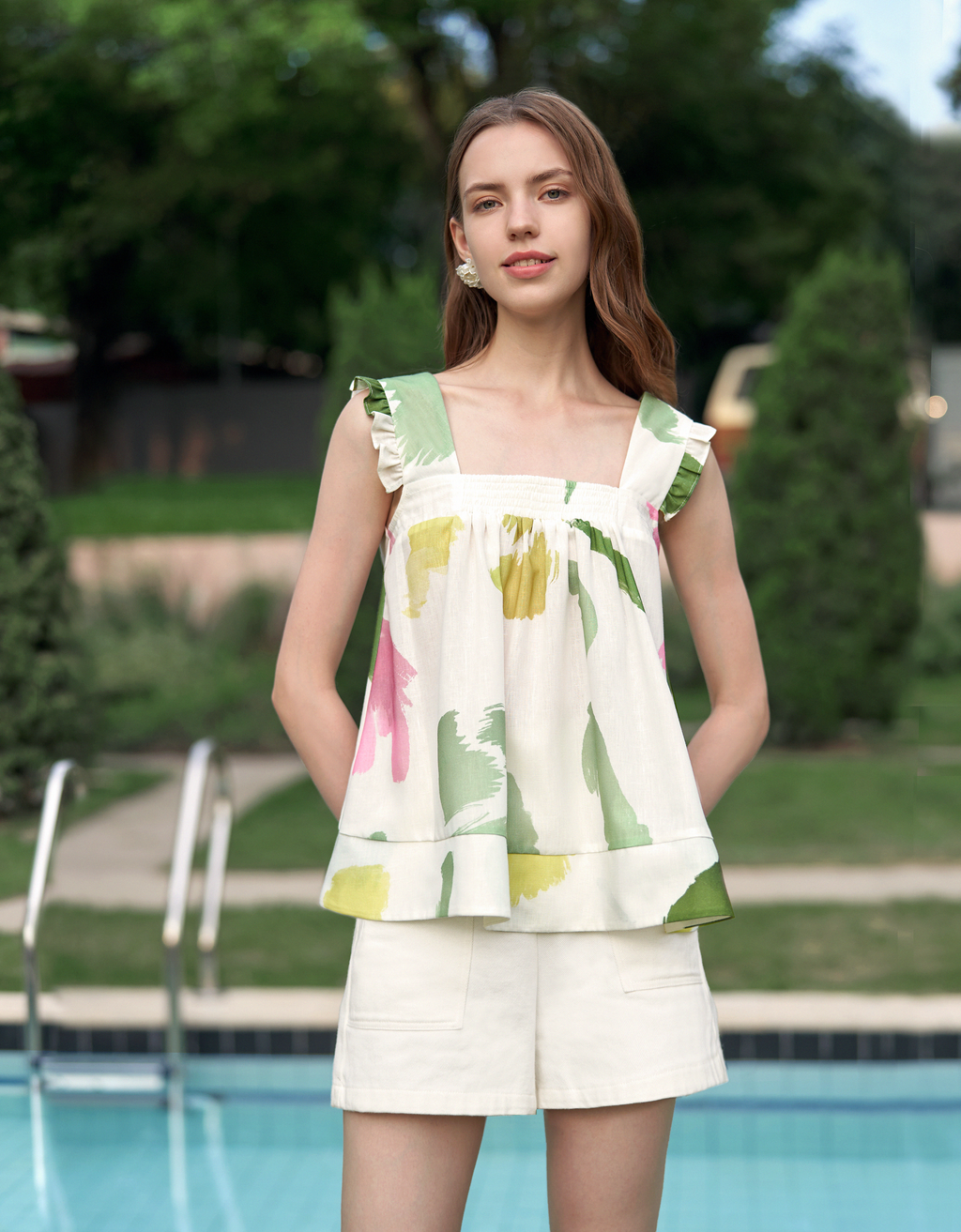 Hand Painted Art Print Sleeveless Top