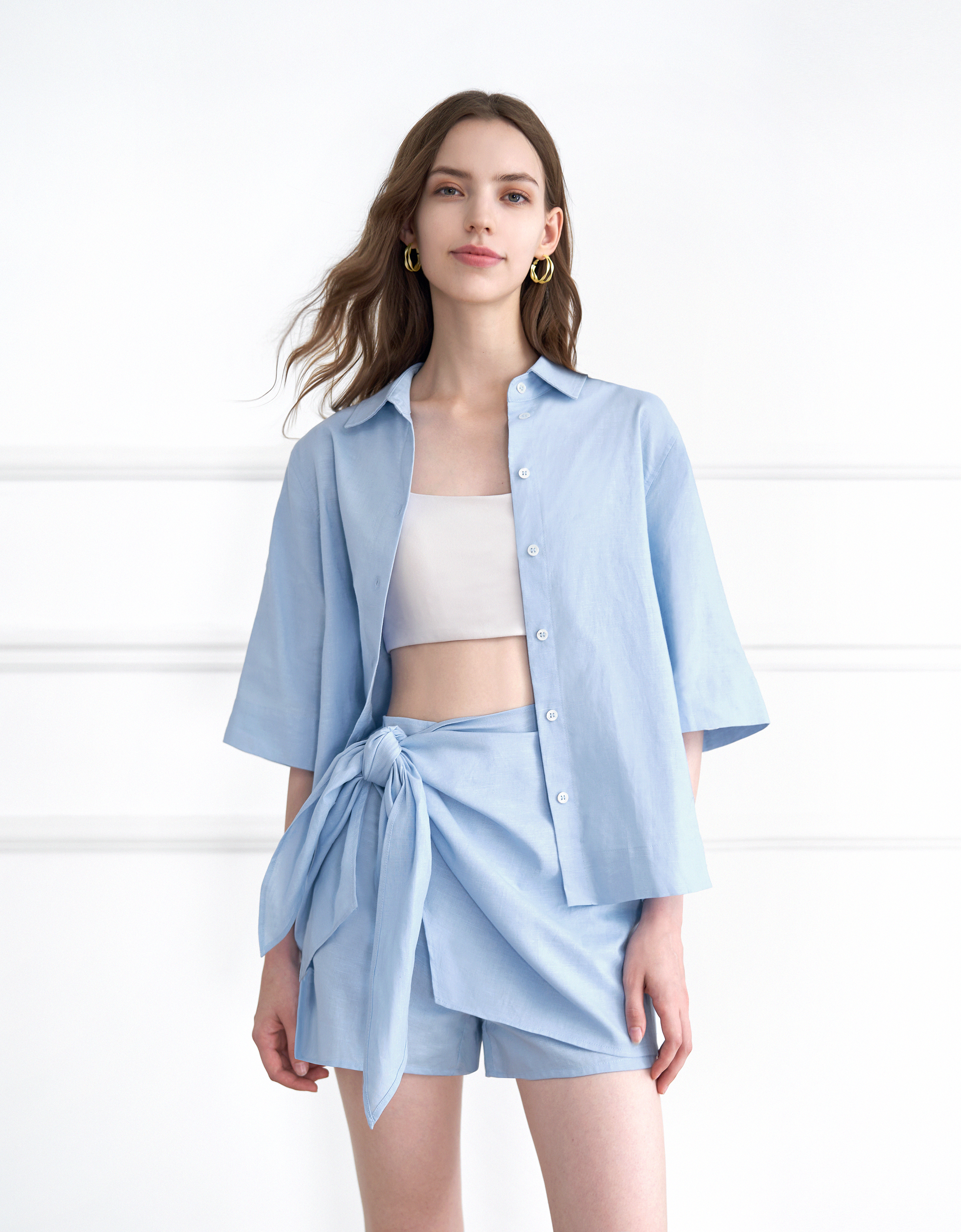 Button Front Short Sleeve Shirt
