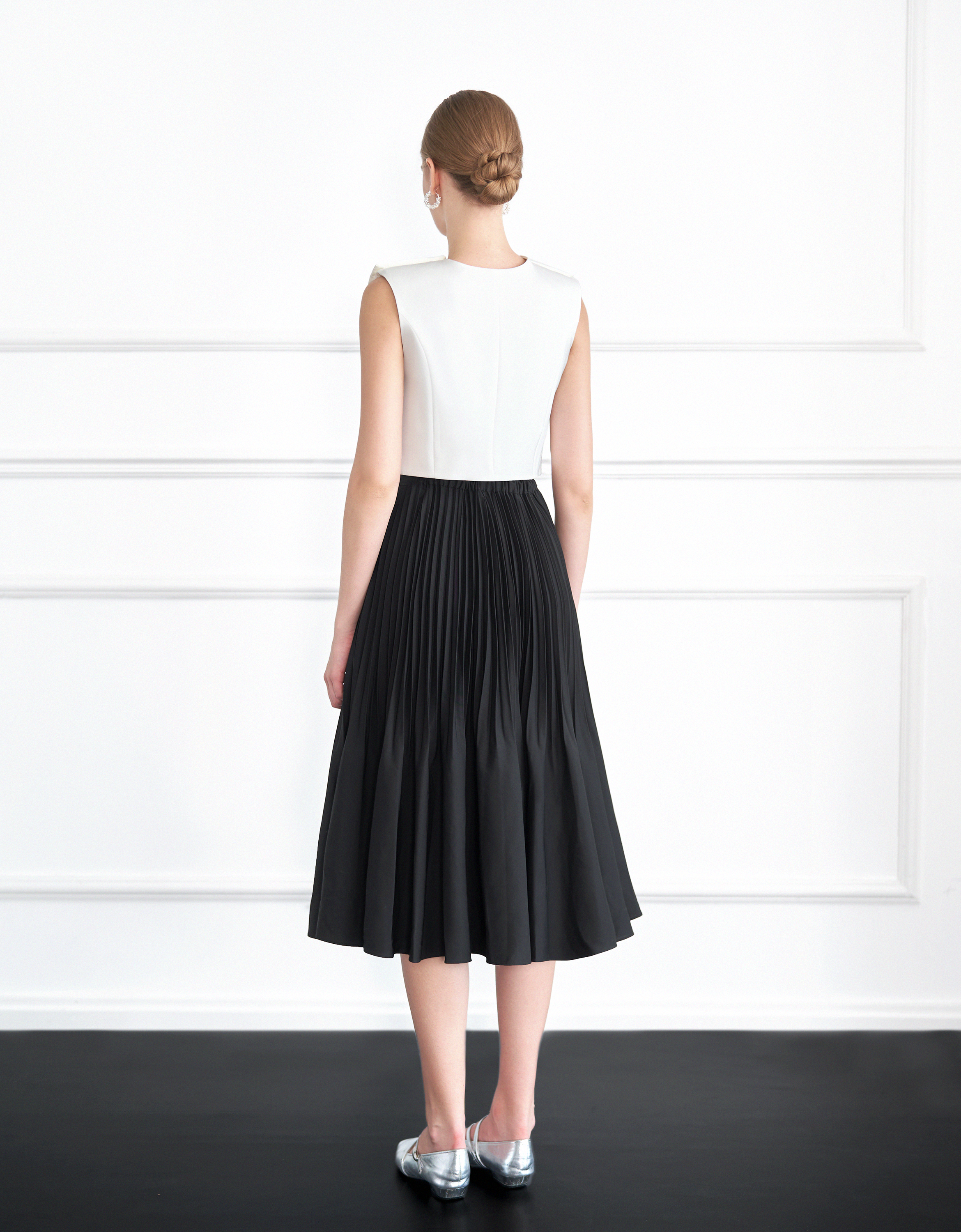 Pleated Midi Fishtail Skirt