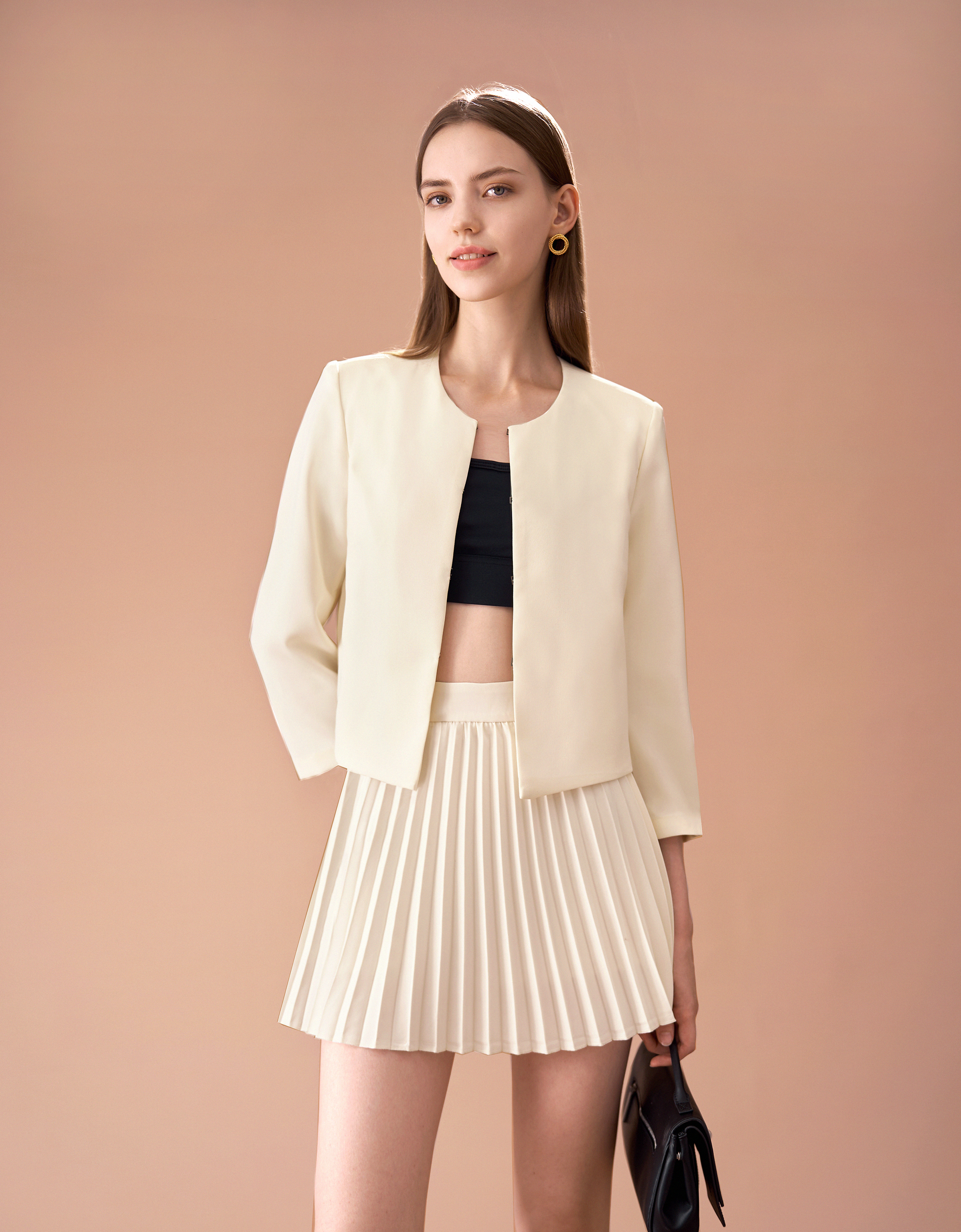 Pleated A-line Skirt