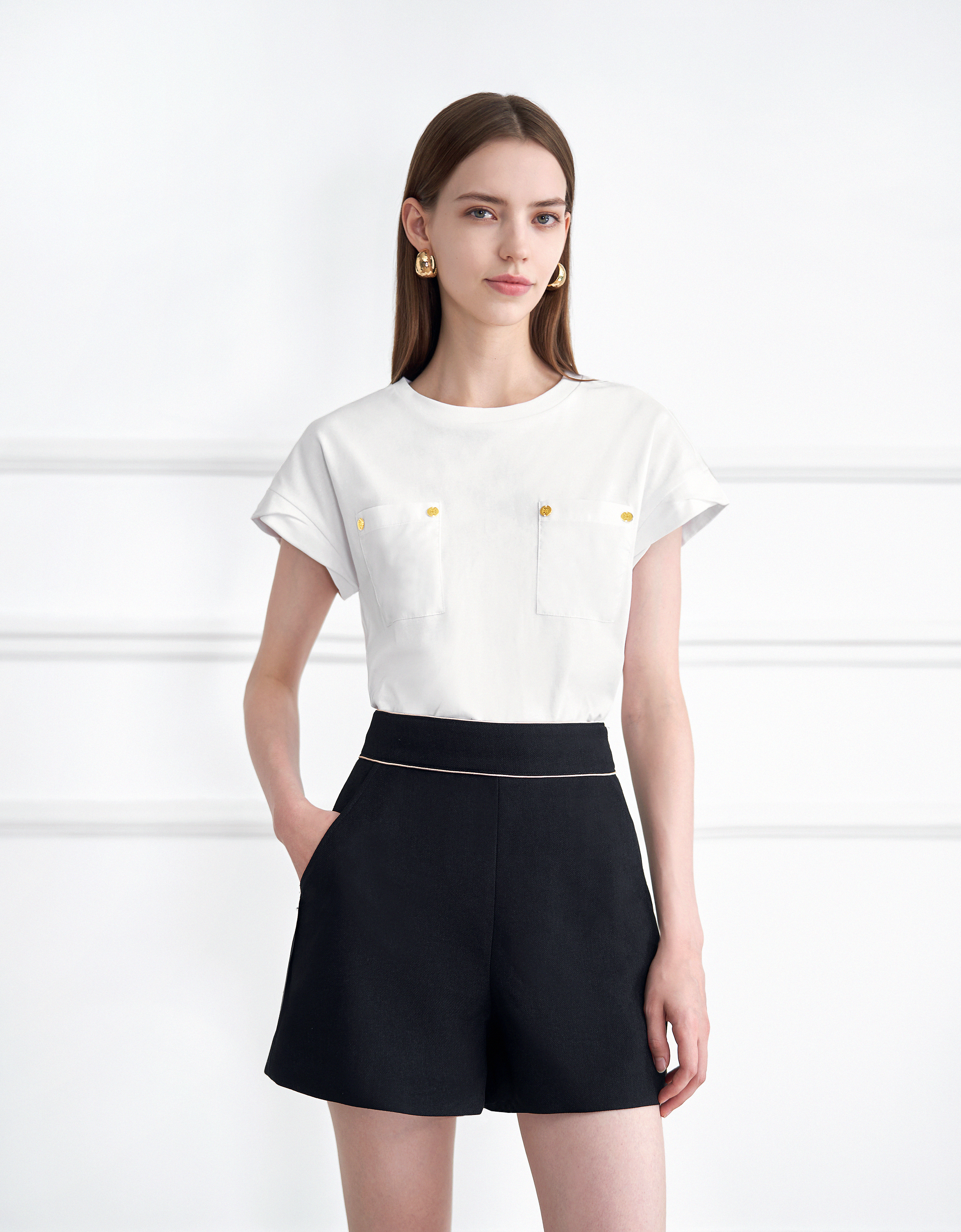 Contrast Trim Shorts