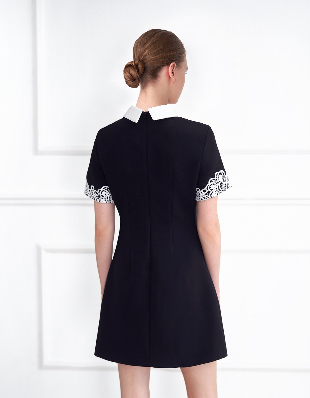 Lace Trim Short Sleeve Dress