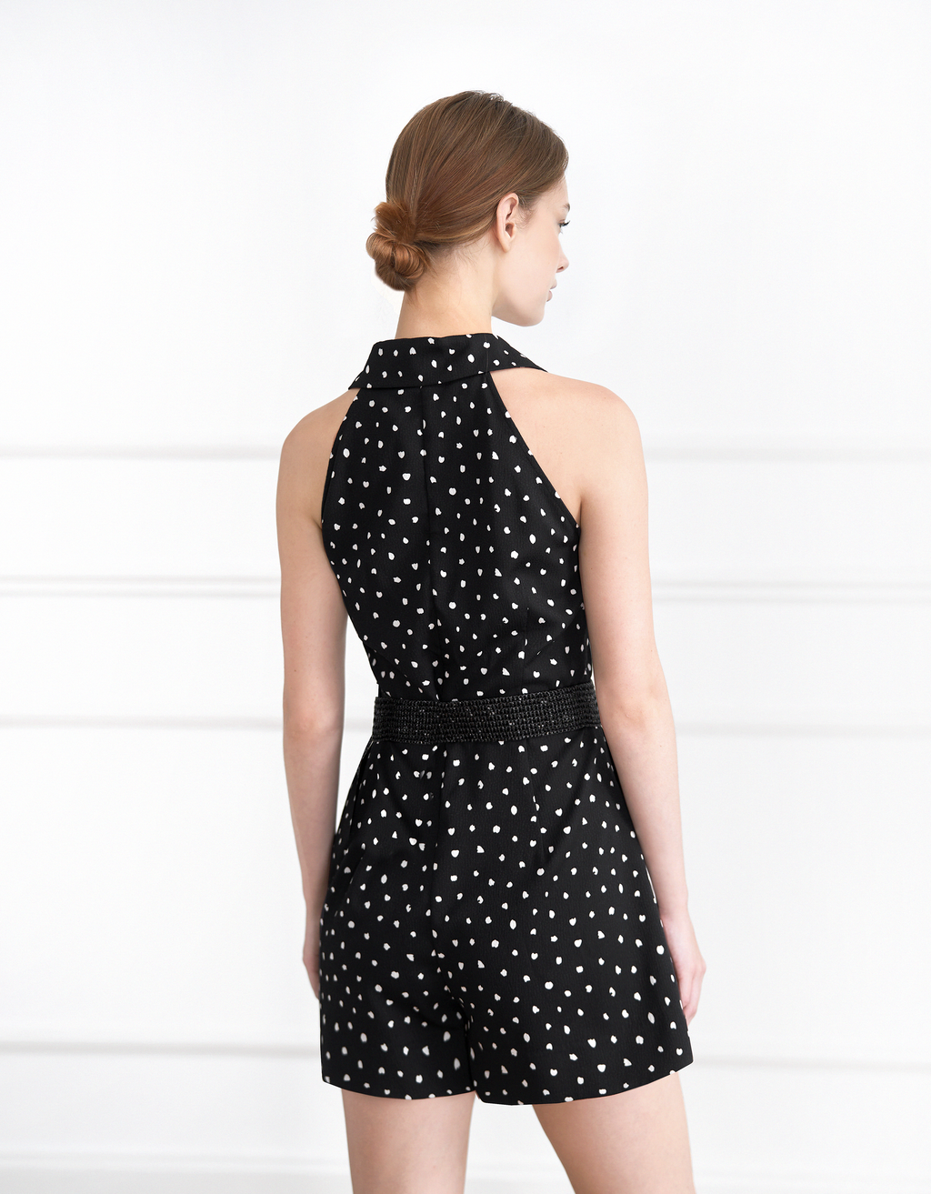 Polka Dot Belted Romper