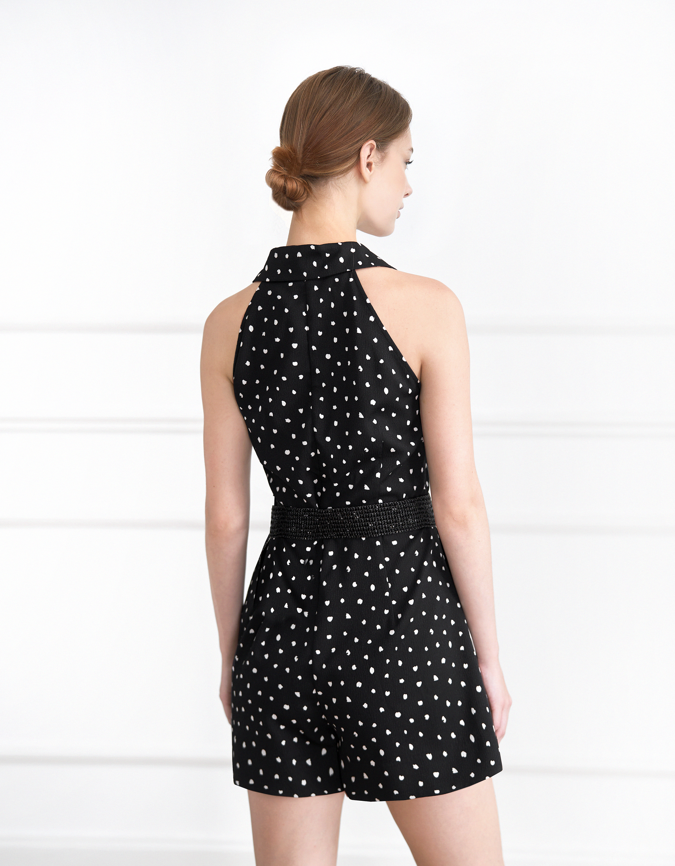 Polka Dot Belted Romper