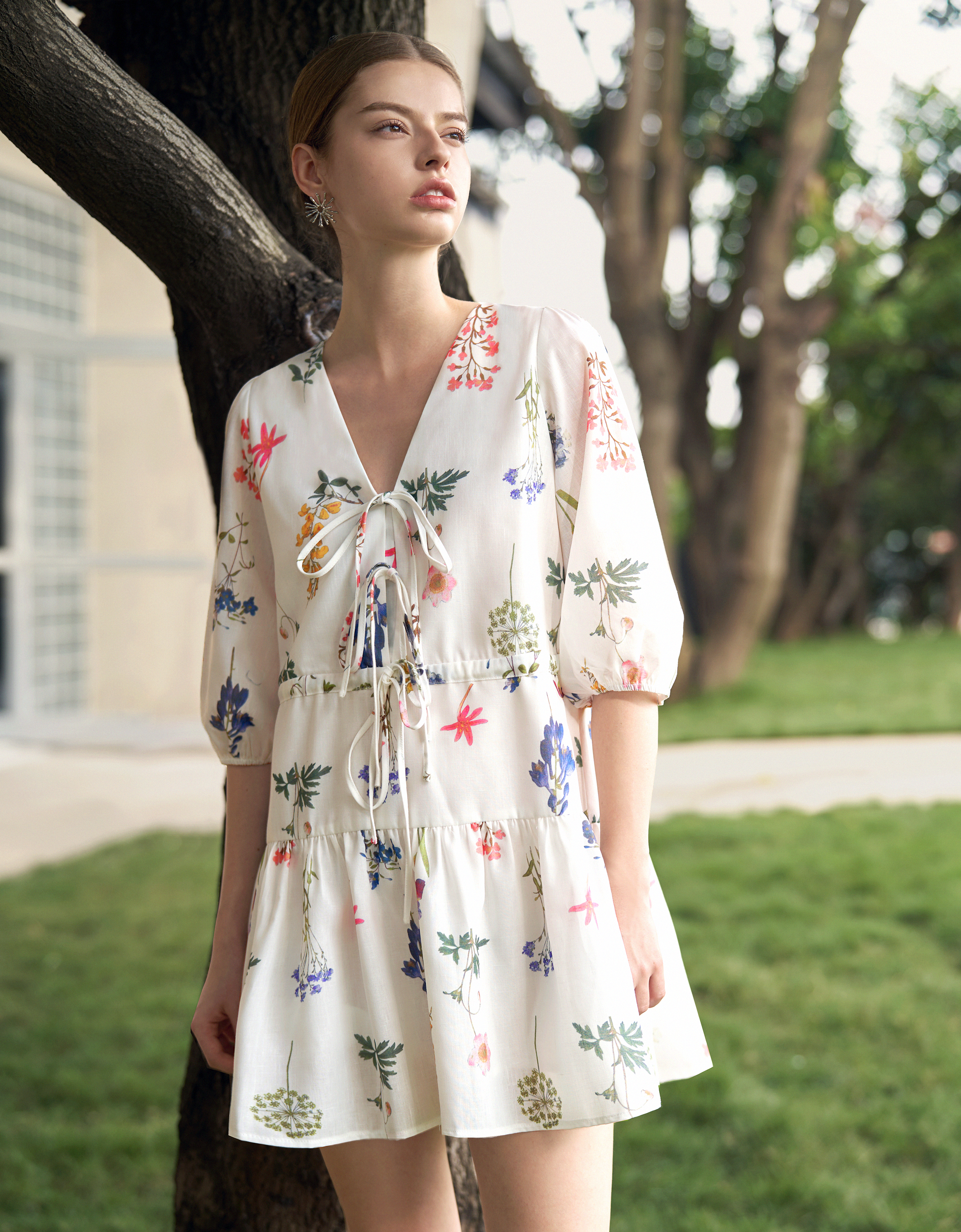 Two-way Floral Print Dress