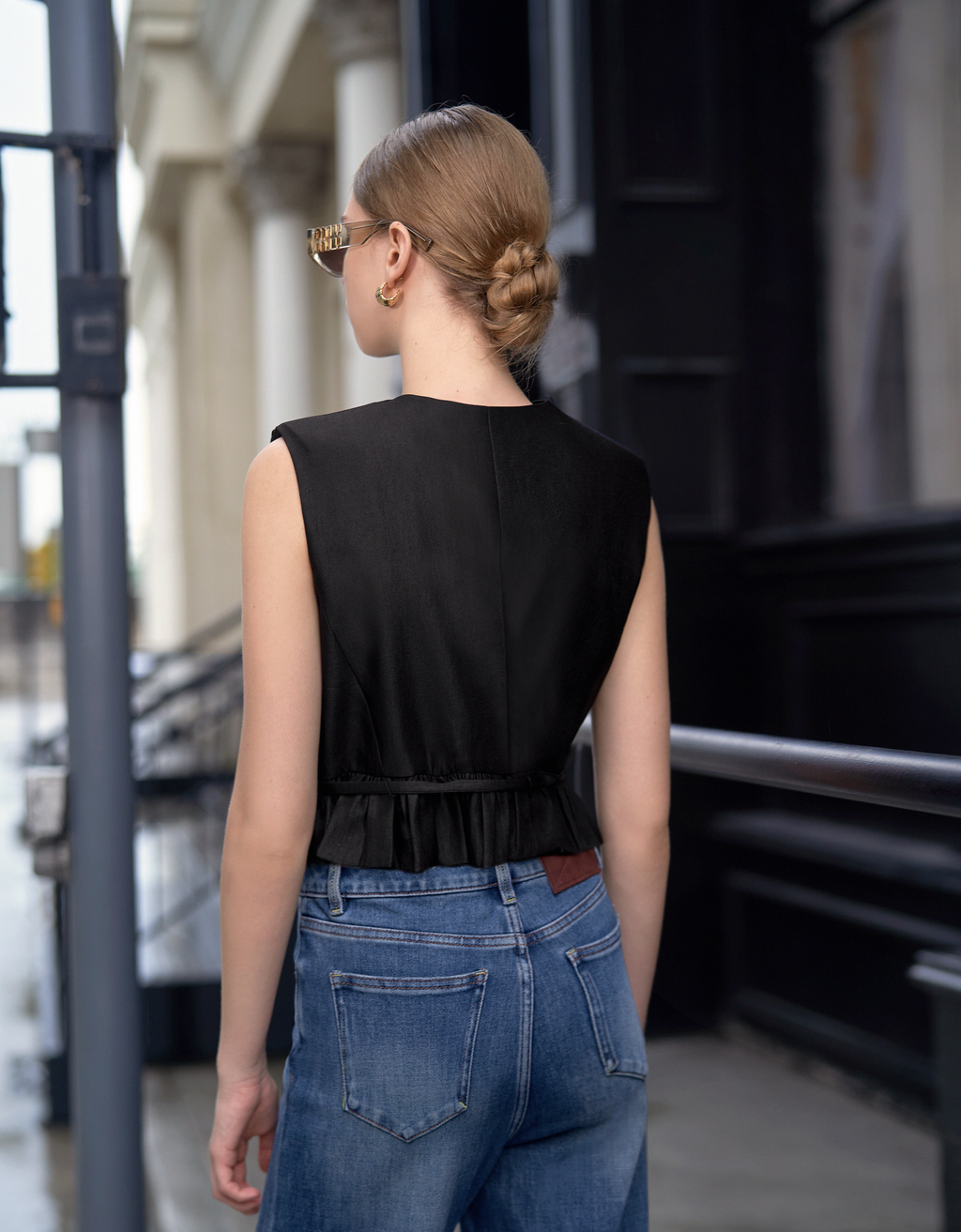 V-neck Ruffled Crop Top