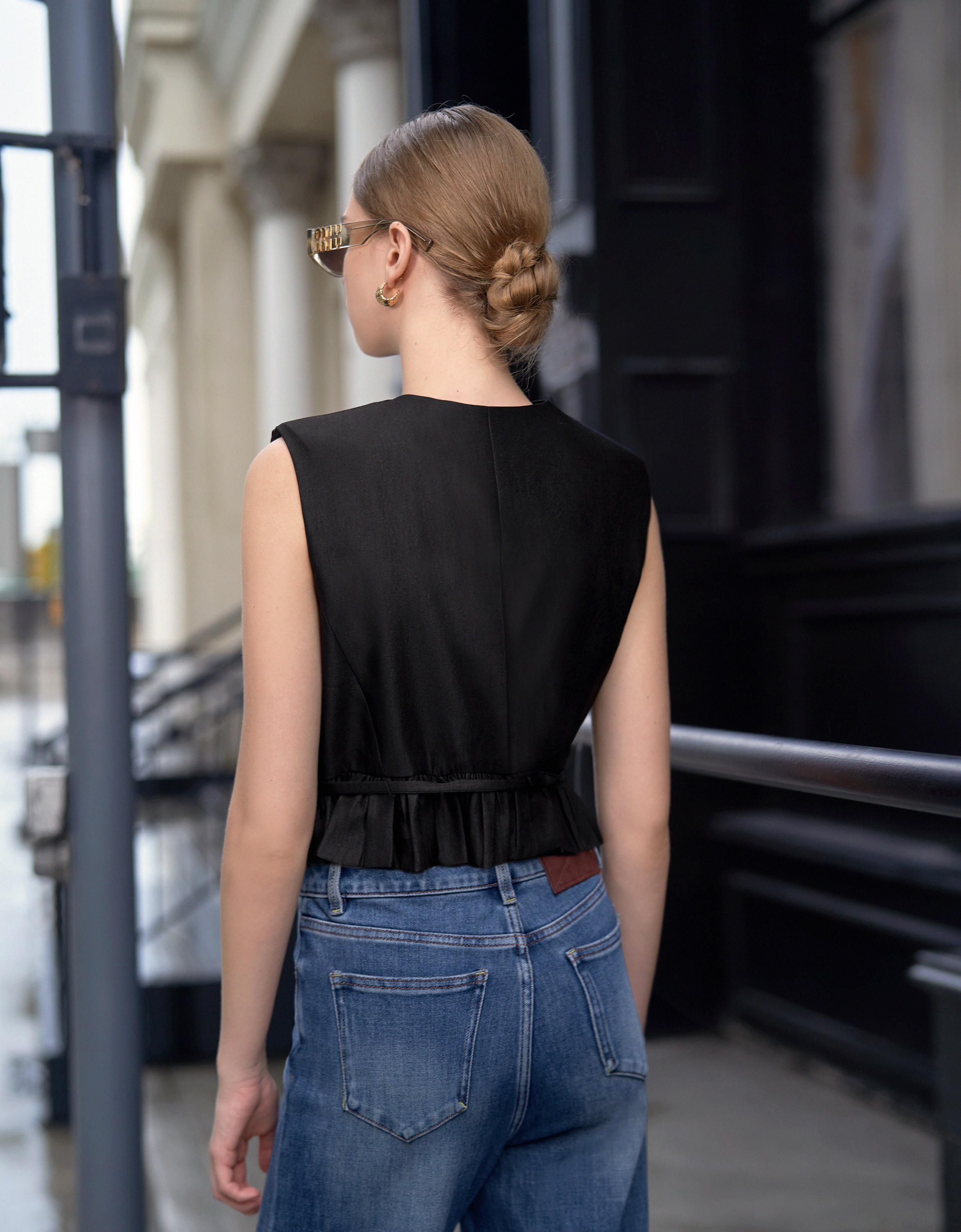 V-neck Ruffled Crop Top